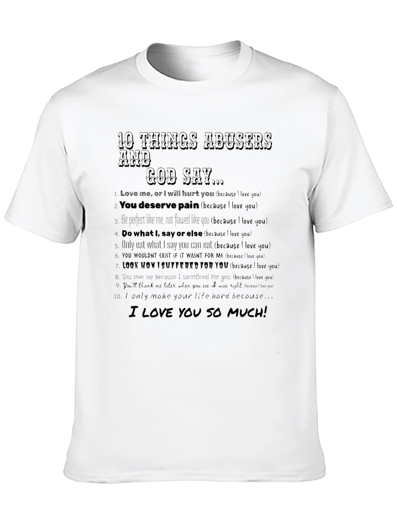 Abusive Sayings Graphic Tee - Dark Humor T-Shirt