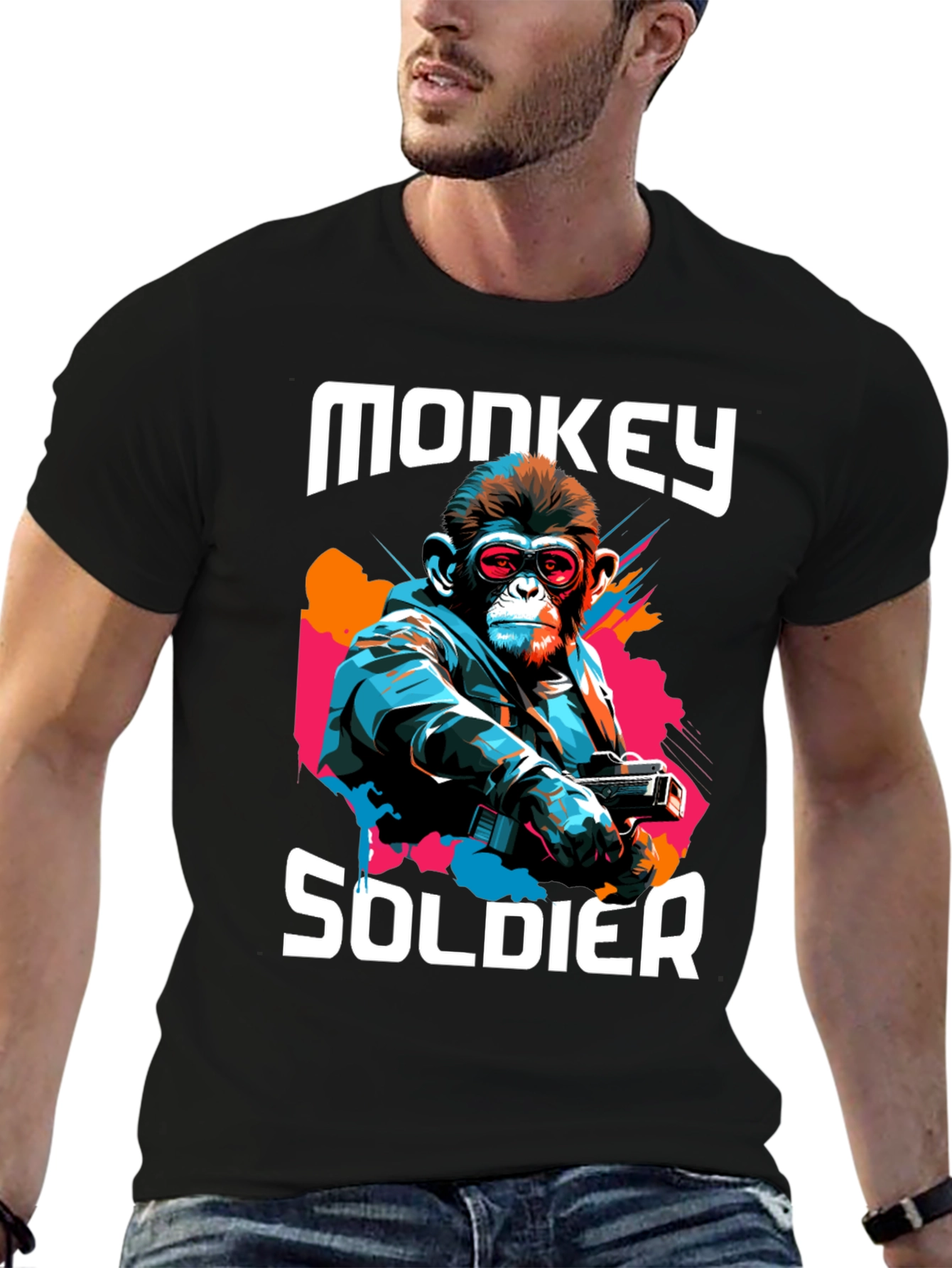 Monkey Soldier Graphic T-Shirt - Cool & Unique Design