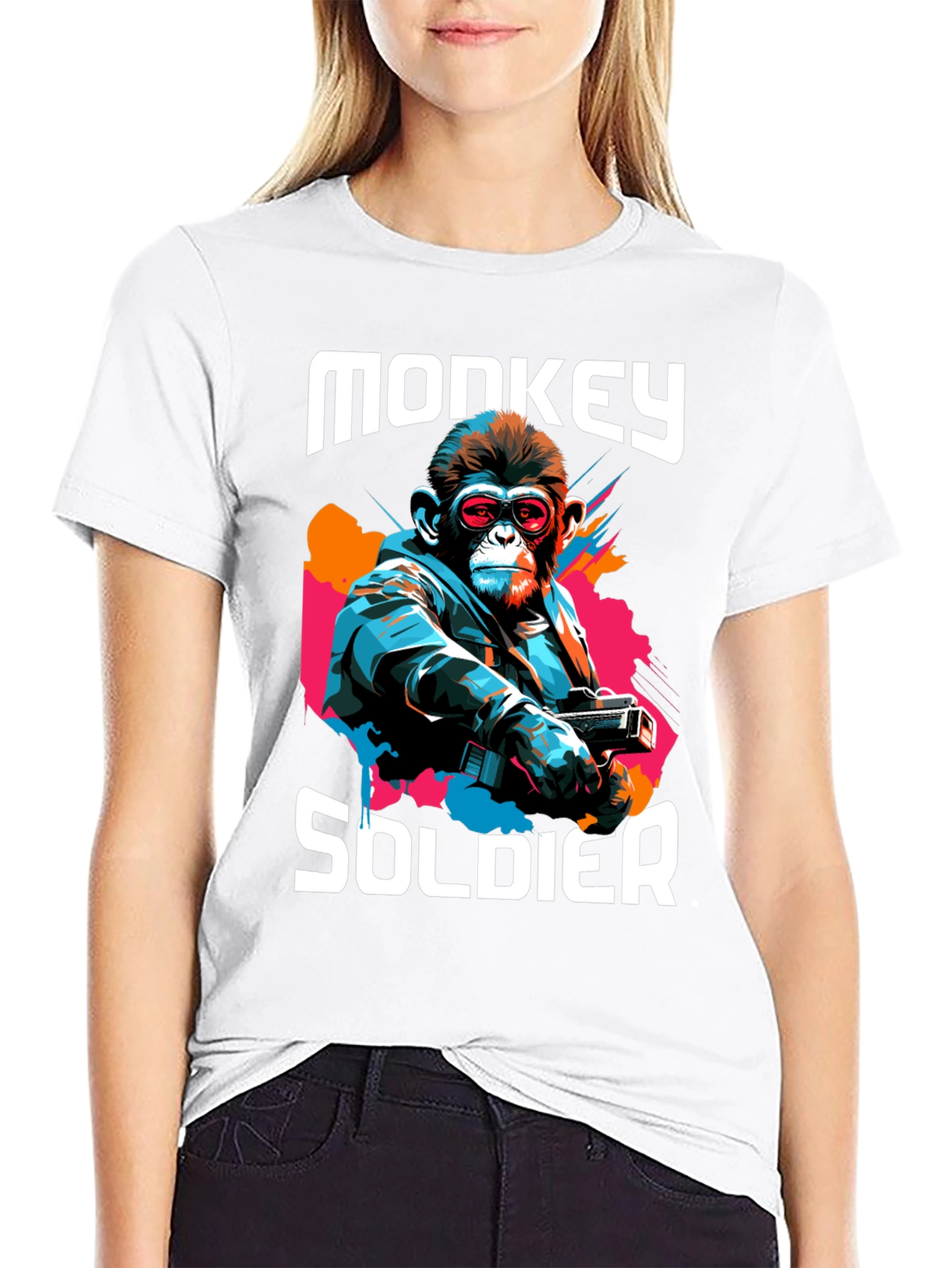Monkey Soldier Graphic T-Shirt - Cool & Unique Design