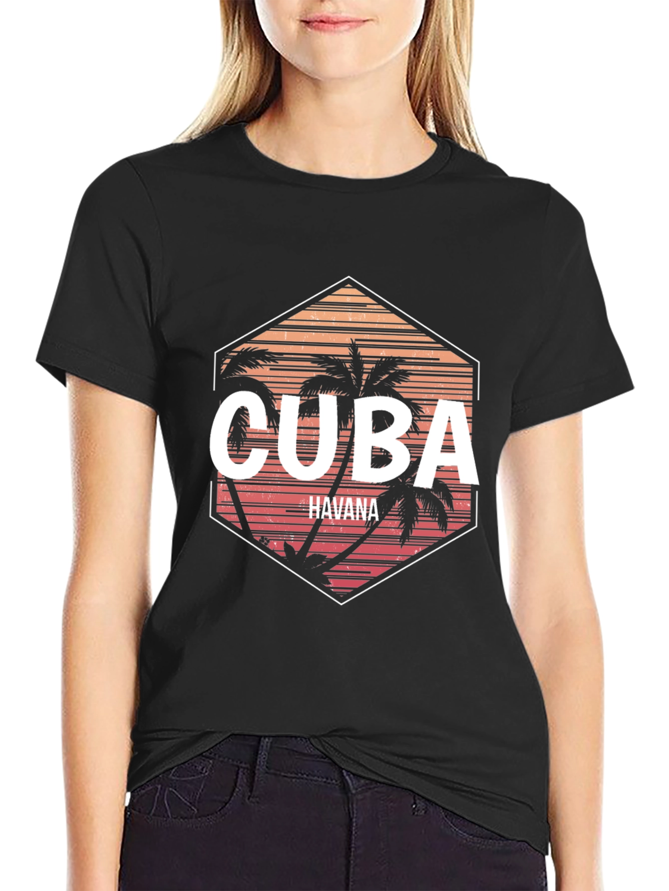 Cuba Havana Palm Tree Graphic Tee