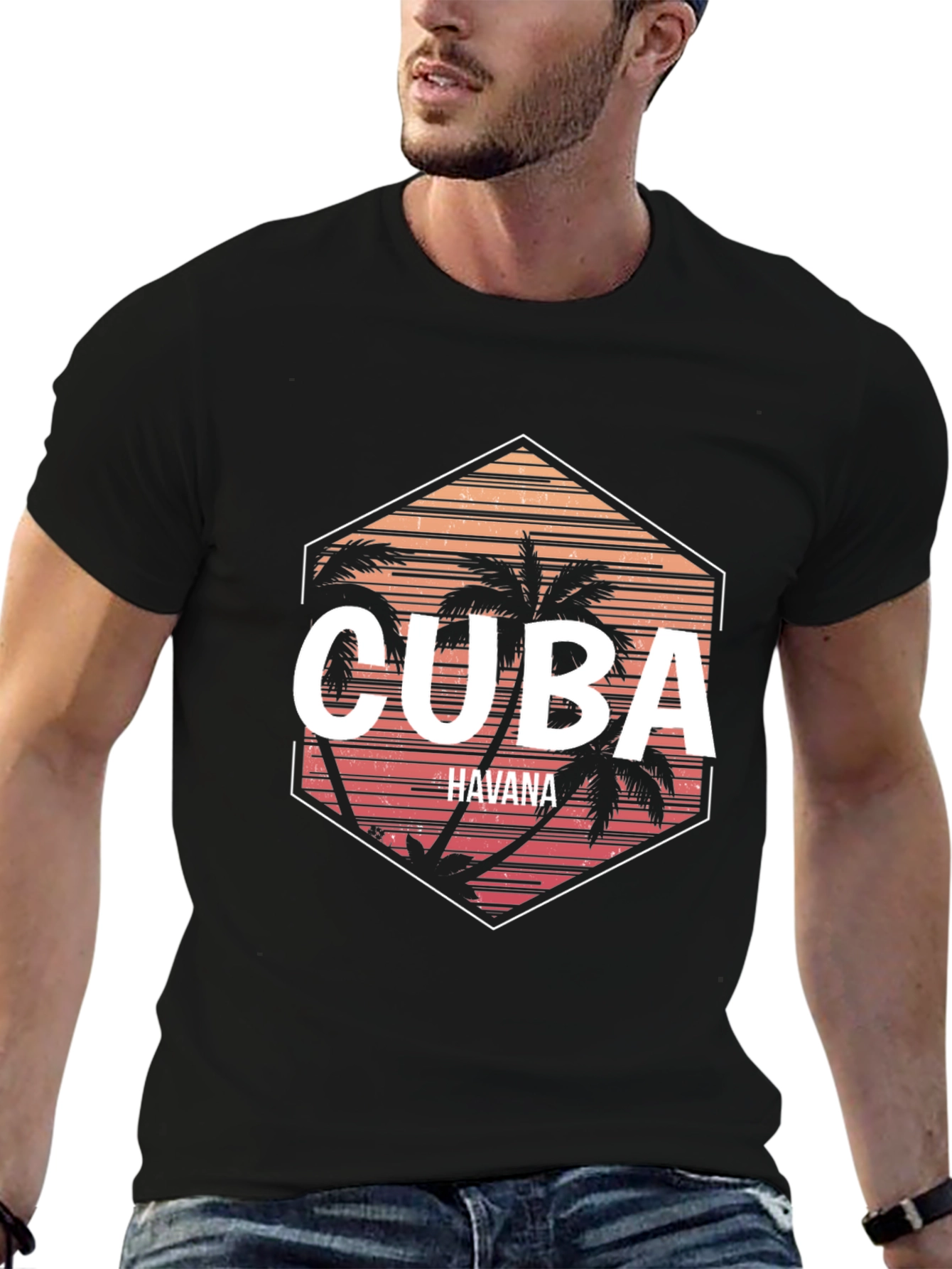 Cuba Havana Palm Tree Graphic Tee