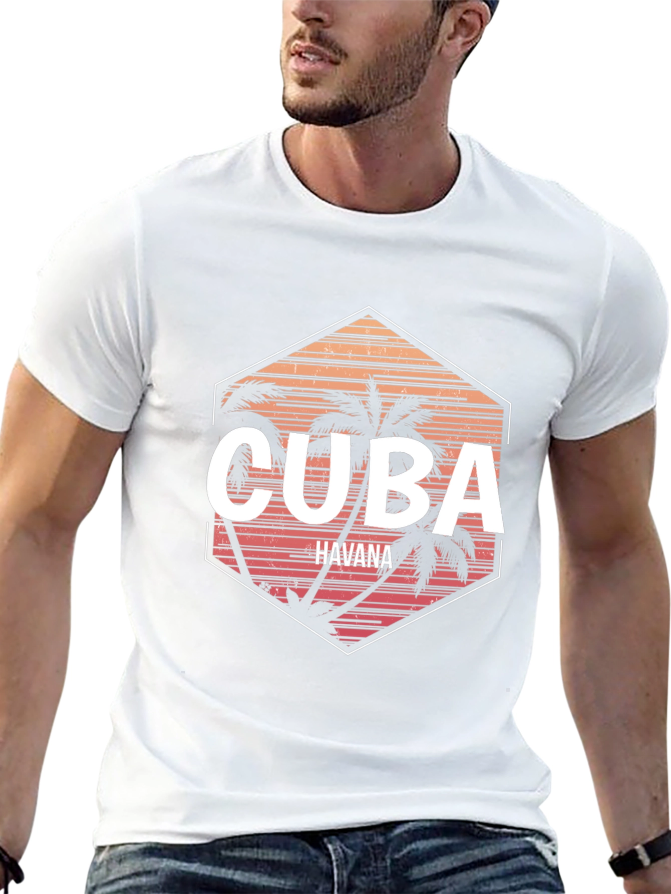 Cuba Havana Palm Tree Graphic Tee
