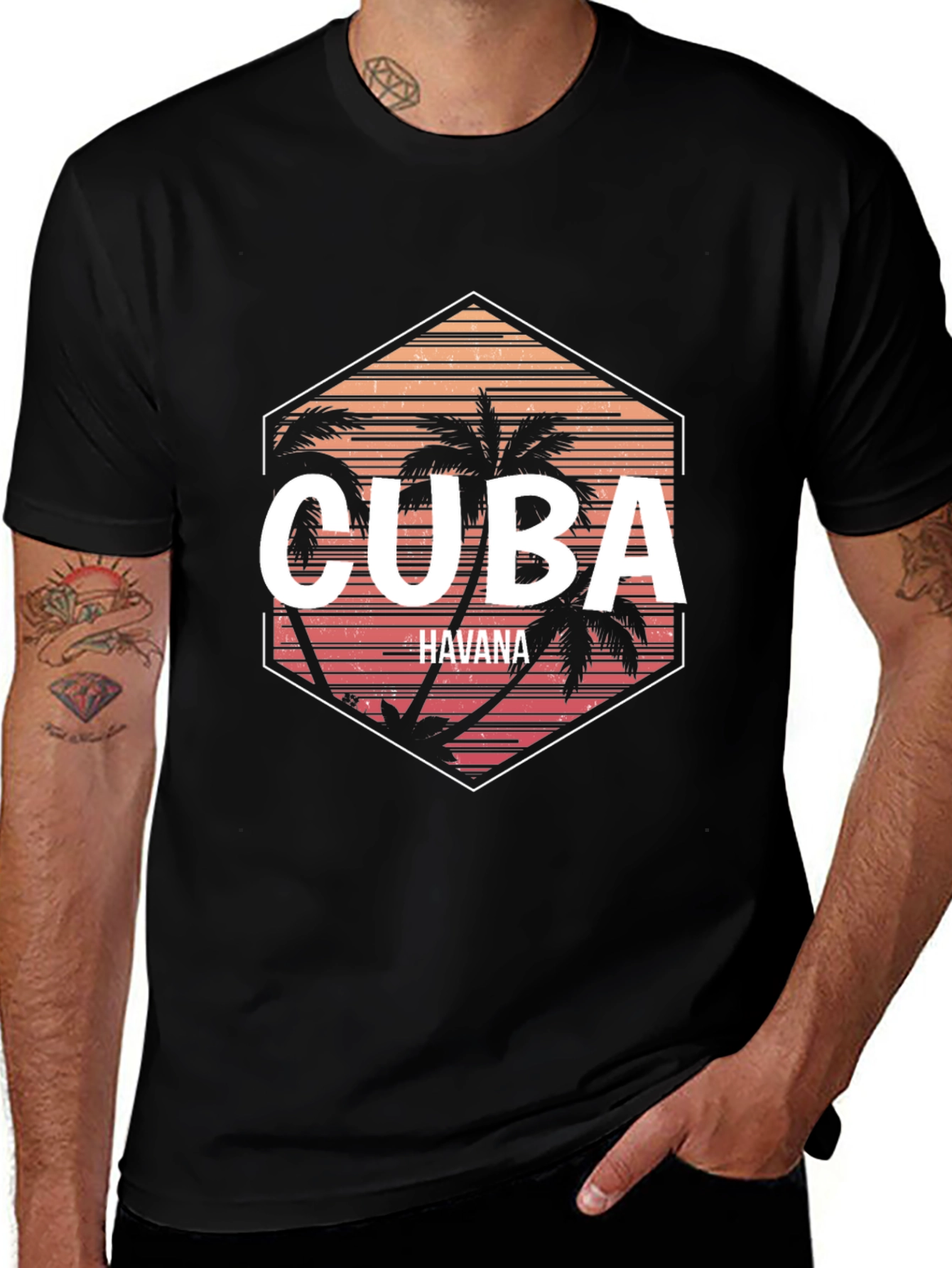 Cuba Havana Palm Tree Graphic Tee
