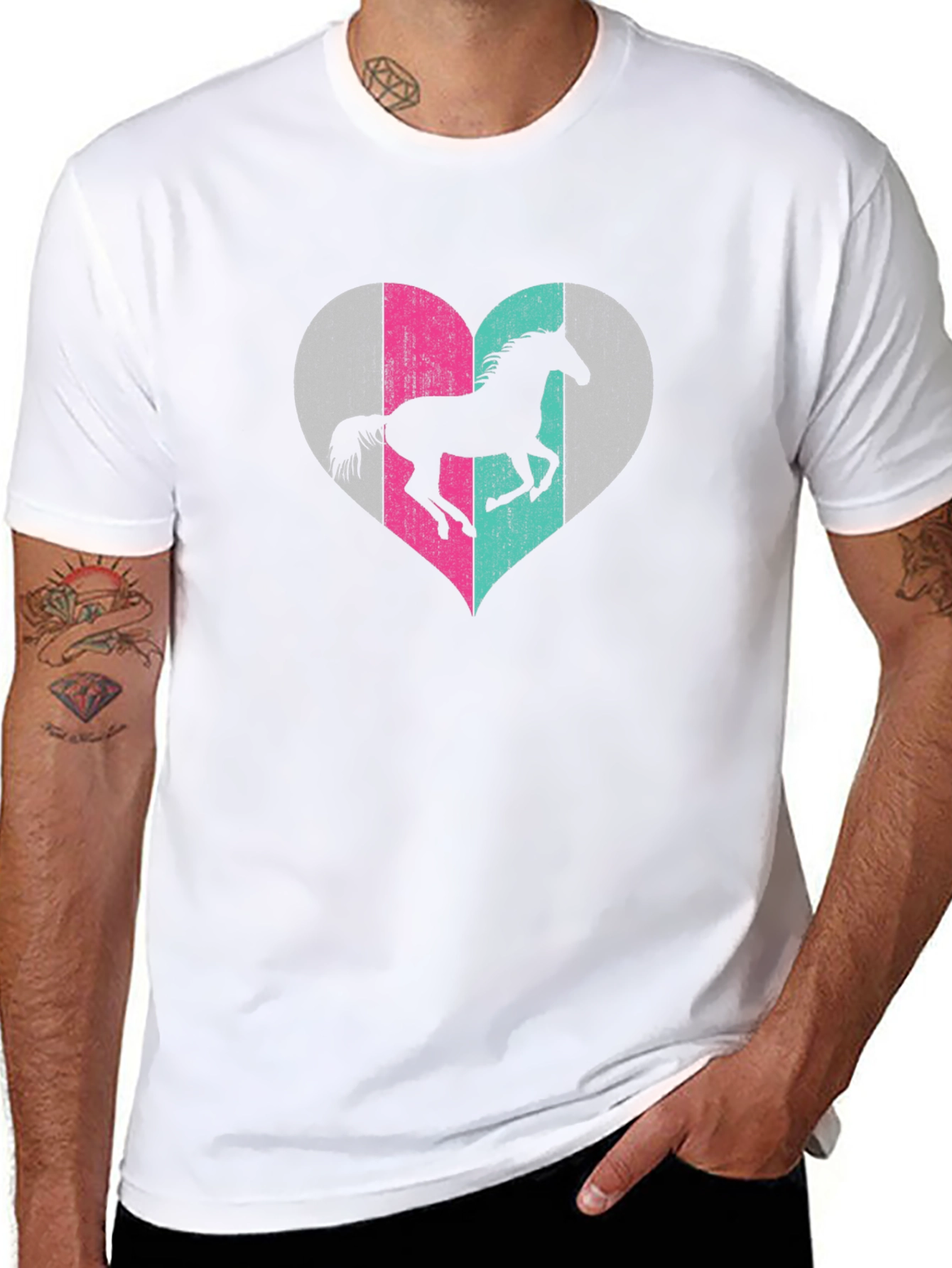 Horse Heart Graphic Tee - Unisex Black T-Shirt
