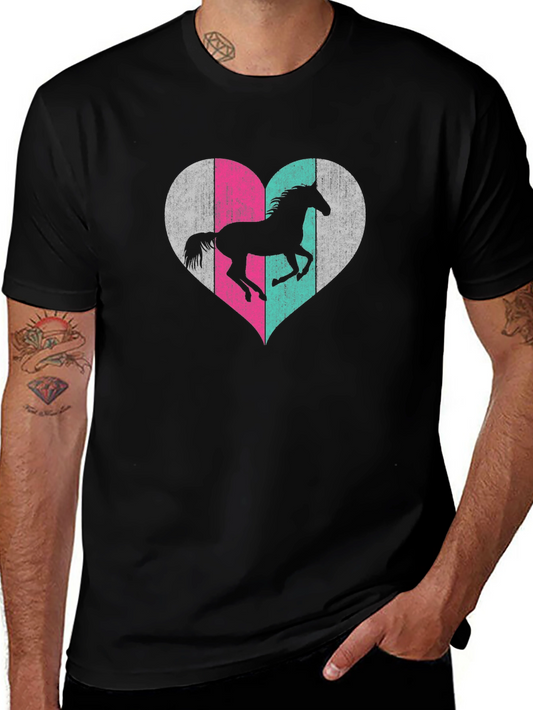 Horse Heart Graphic Tee - Unisex Black T-Shirt