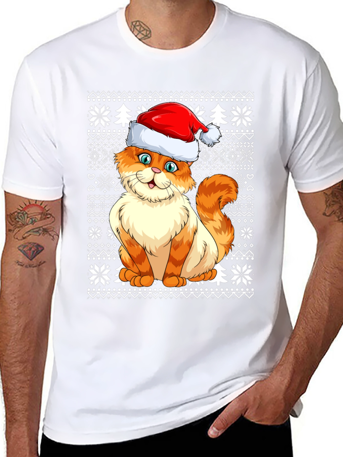 Festive Cat Christmas T-Shirt