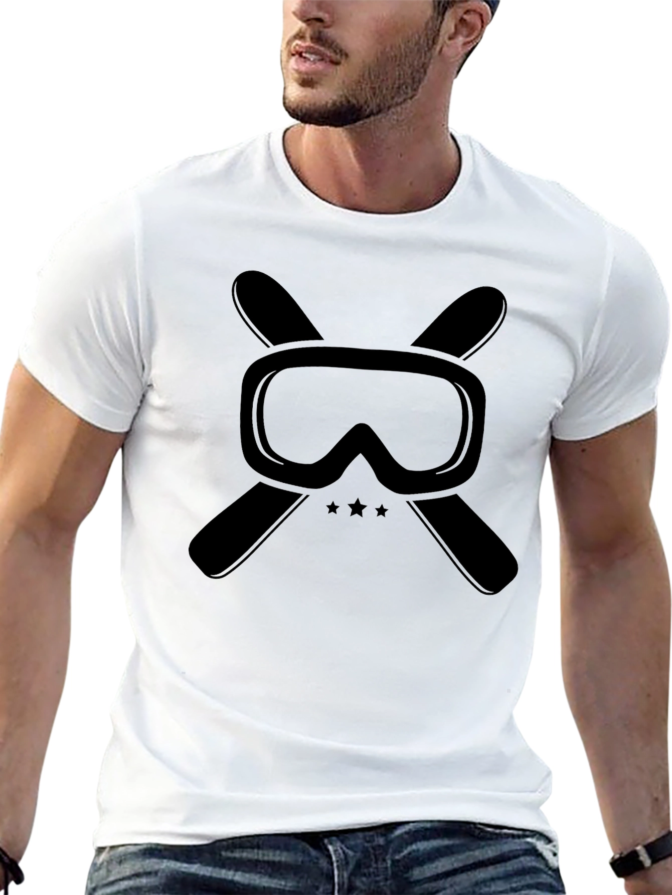 Cool Black Ski Goggles Graphic T-Shirt