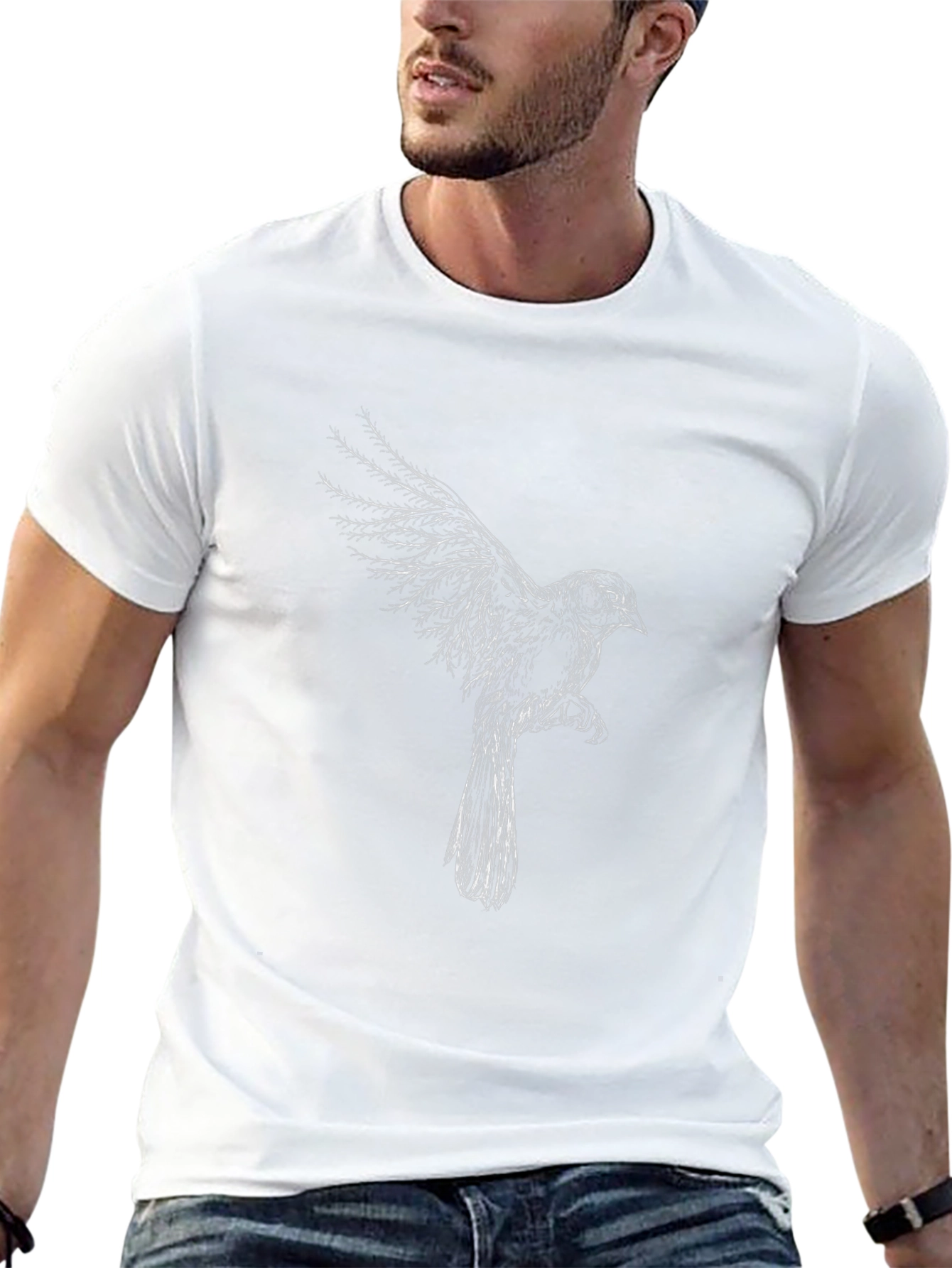 Bird Sketch Tee - Stylish Graphic Print