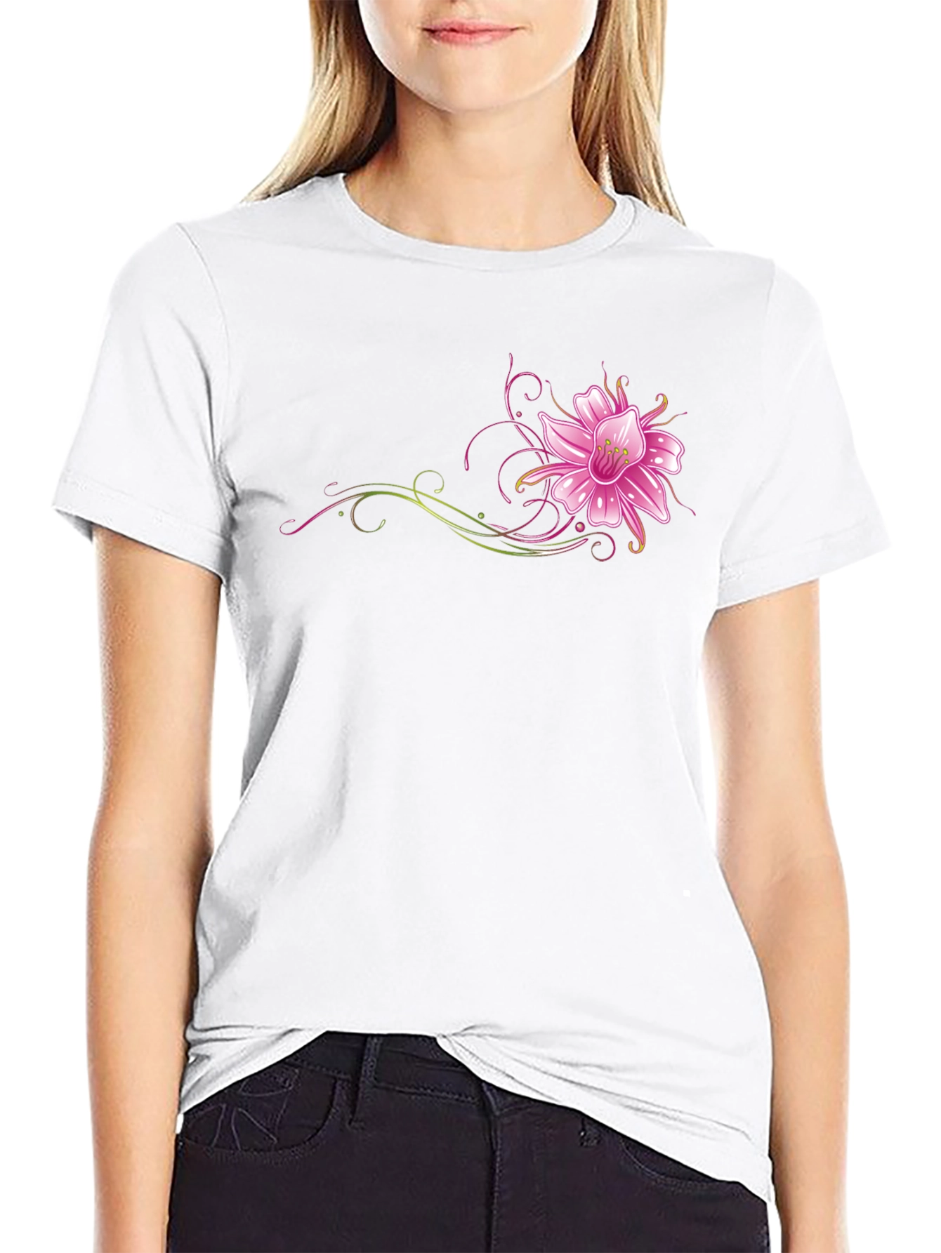 Black Floral T-Shirt - Stylish Graphic Tee