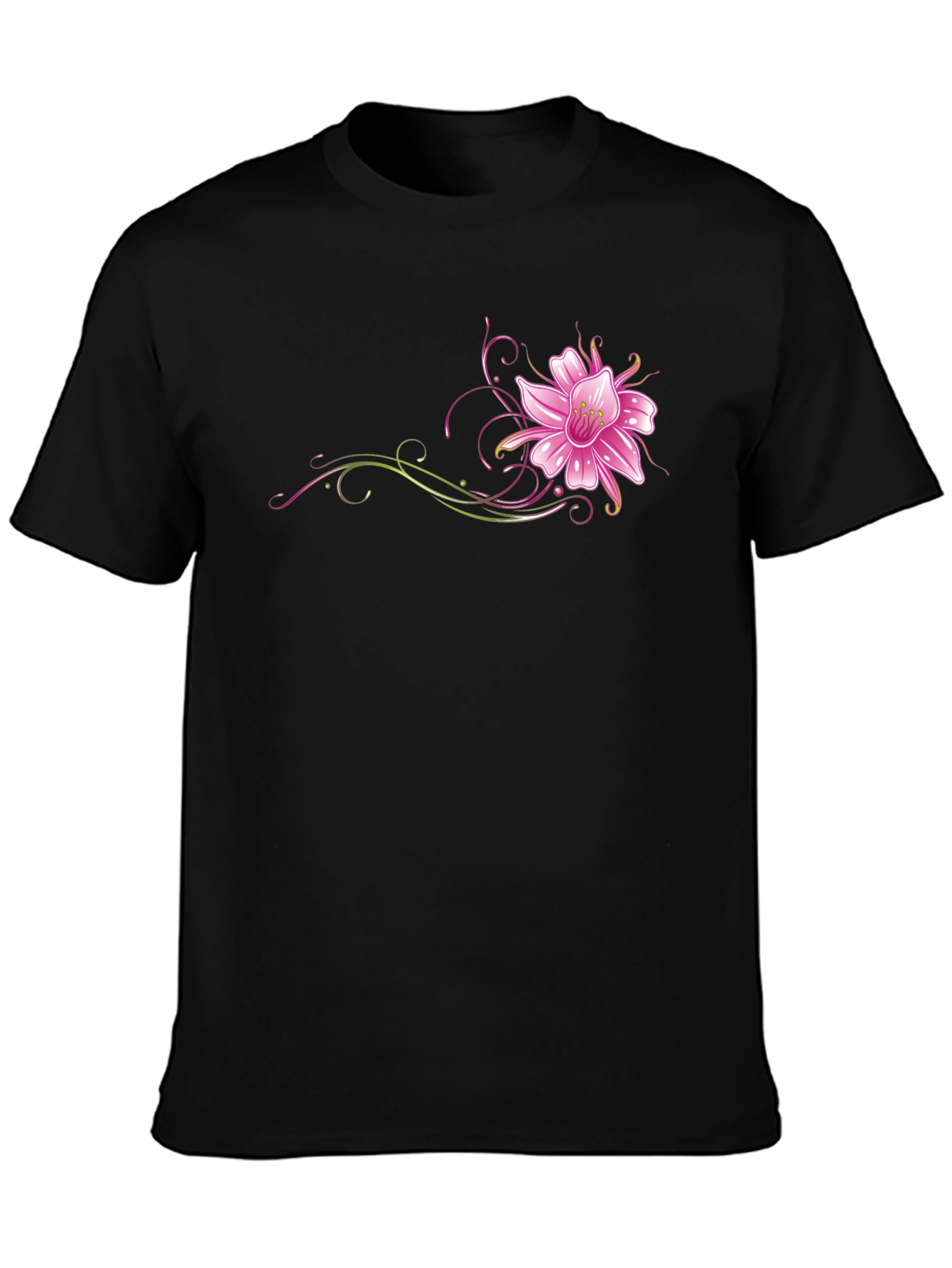 Black Floral T-Shirt - Stylish Graphic Tee