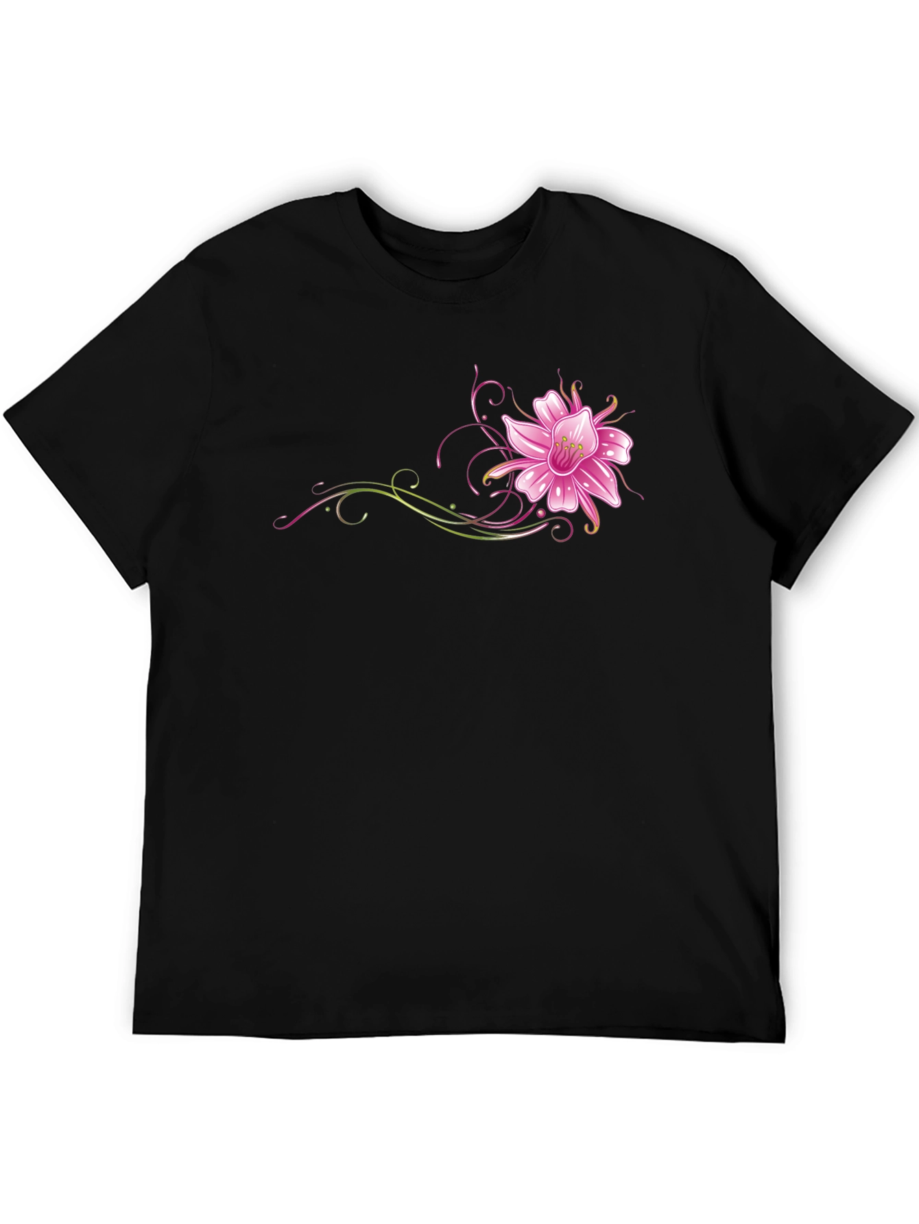 Black Floral T-Shirt - Stylish Graphic Tee