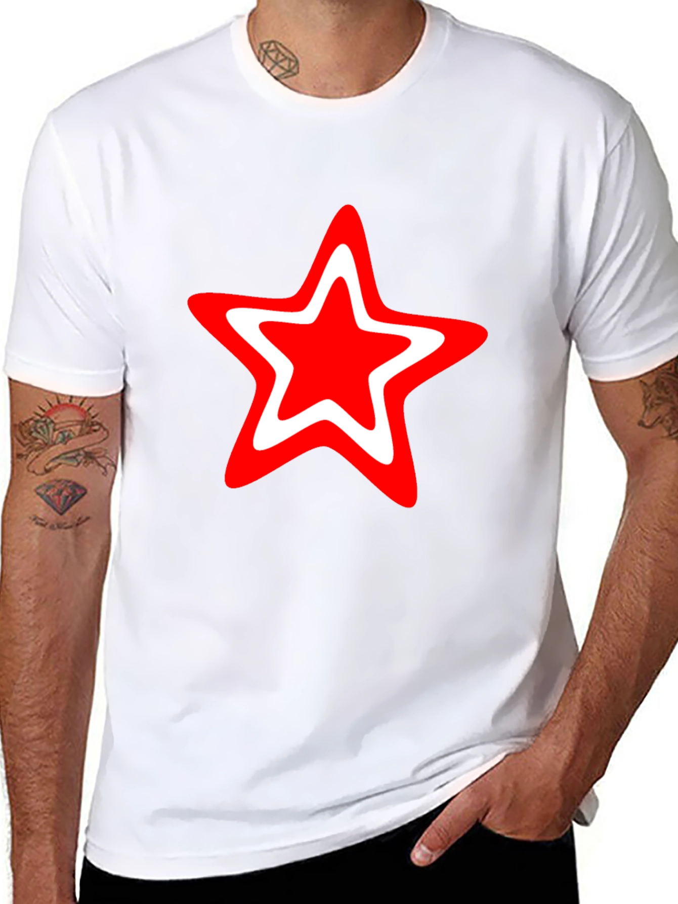Red Star Graphic Black T-Shirt