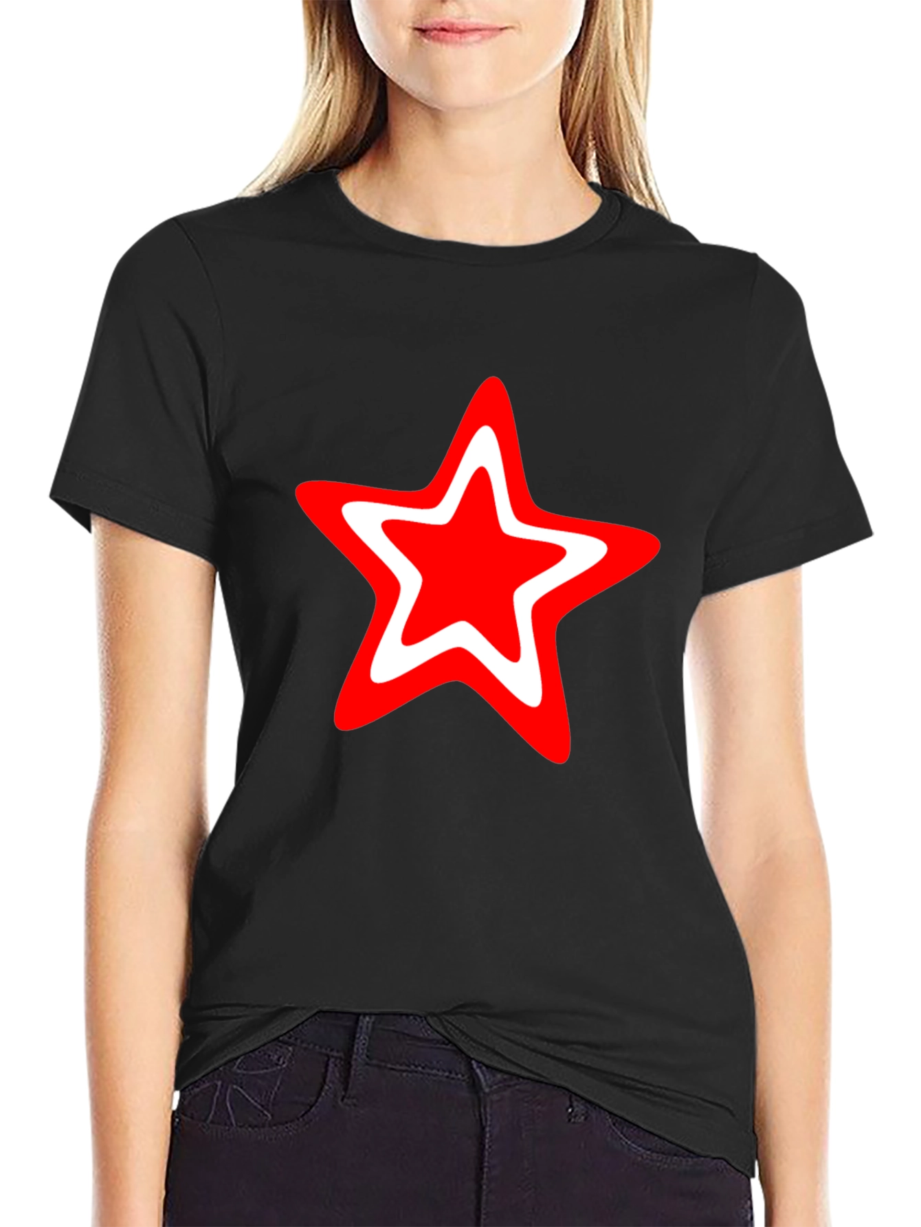 Red Star Graphic Black T-Shirt