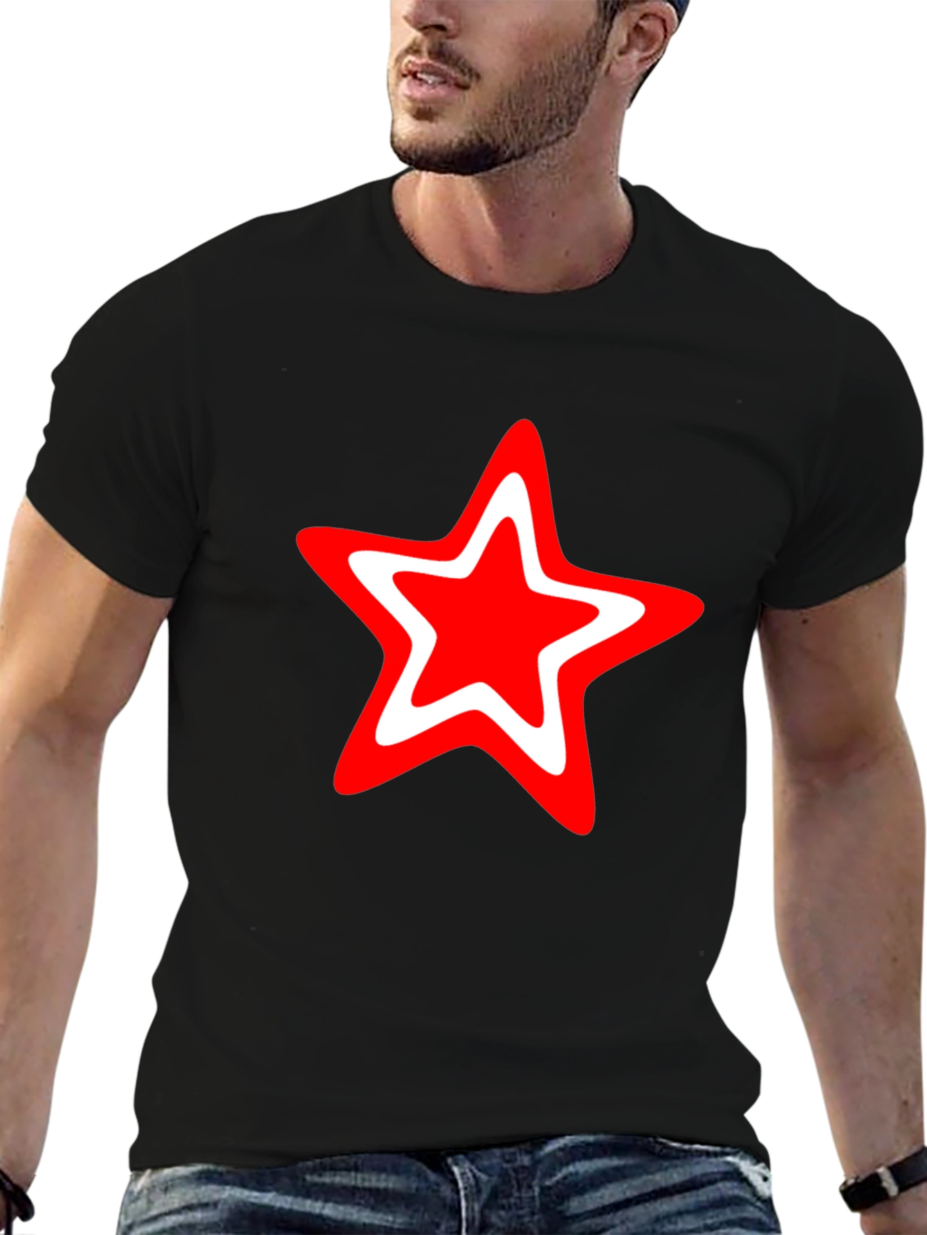 Red Star Graphic Black T-Shirt