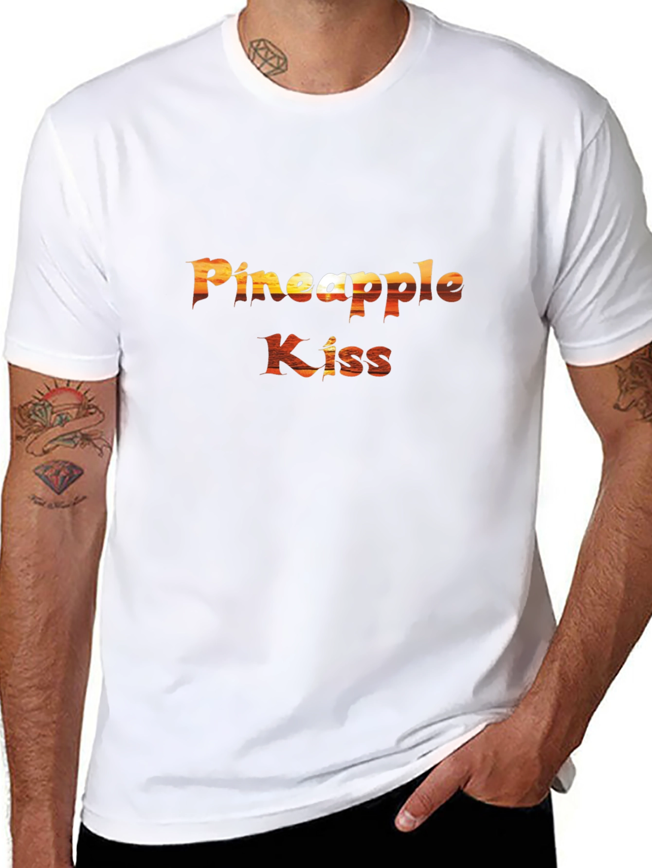 Pineapple Kiss Graphic T-Shirt - Black