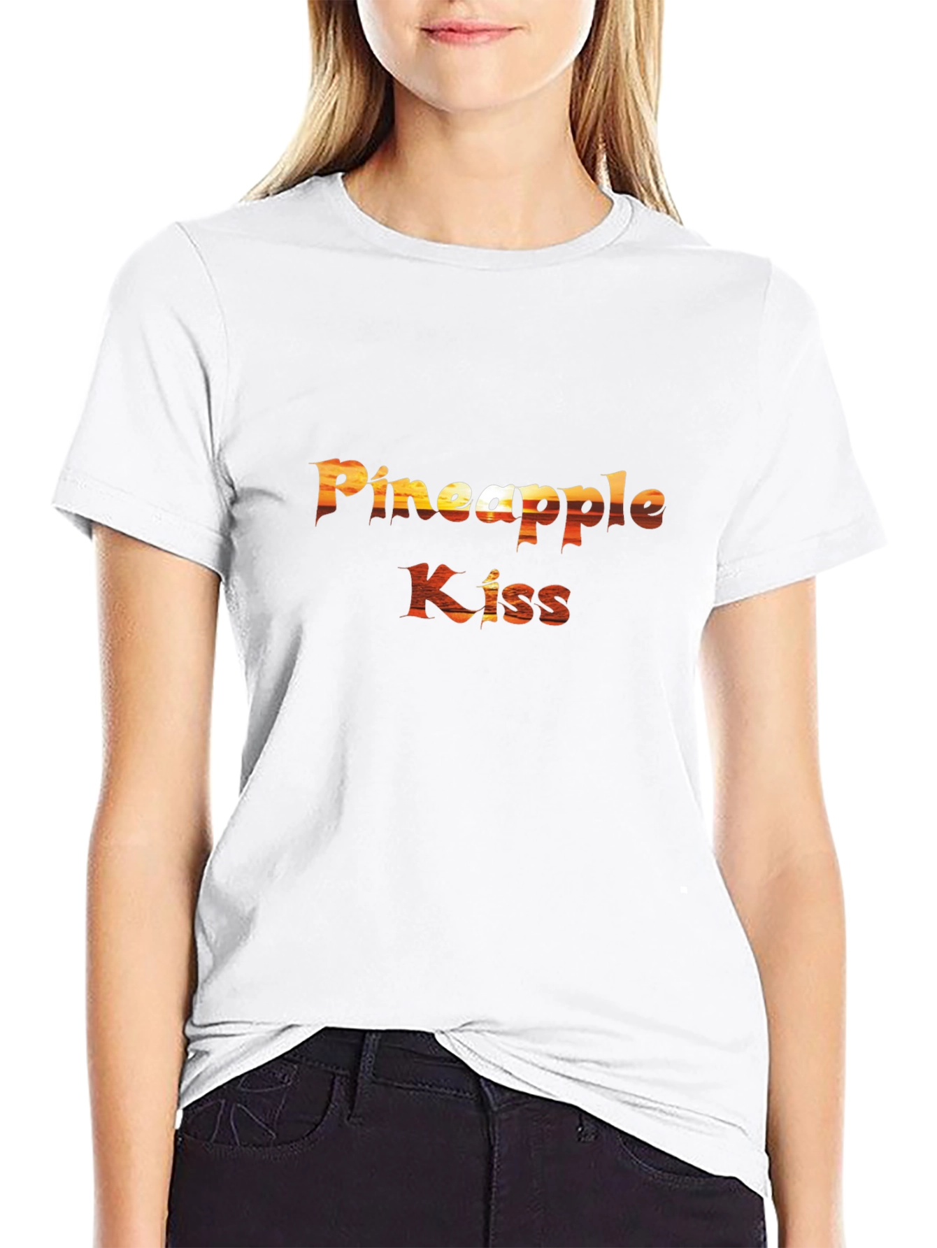 Pineapple Kiss Graphic T-Shirt - Black