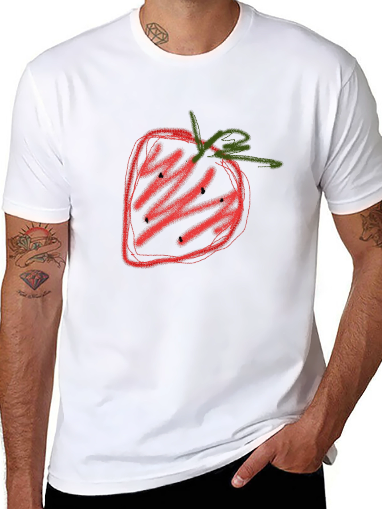 Strawberry Graphic Tee - Casual Cotton Shirt