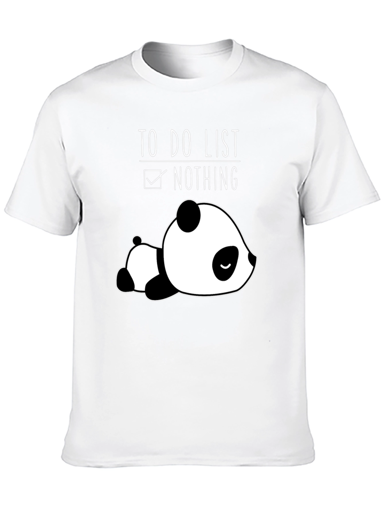 Lazy Panda To-Do List Nothing Black T-Shirt