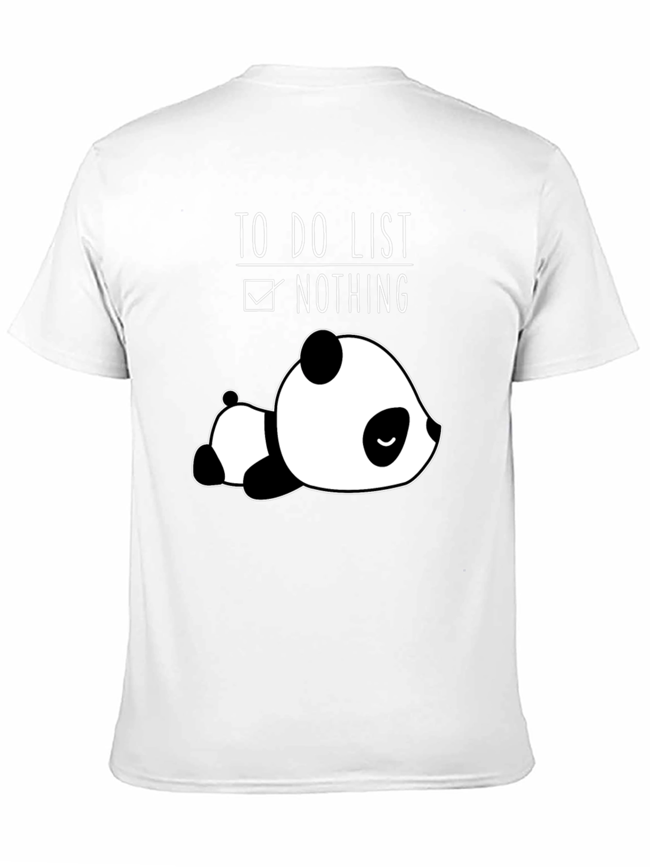 Lazy Panda To-Do List Nothing Black T-Shirt