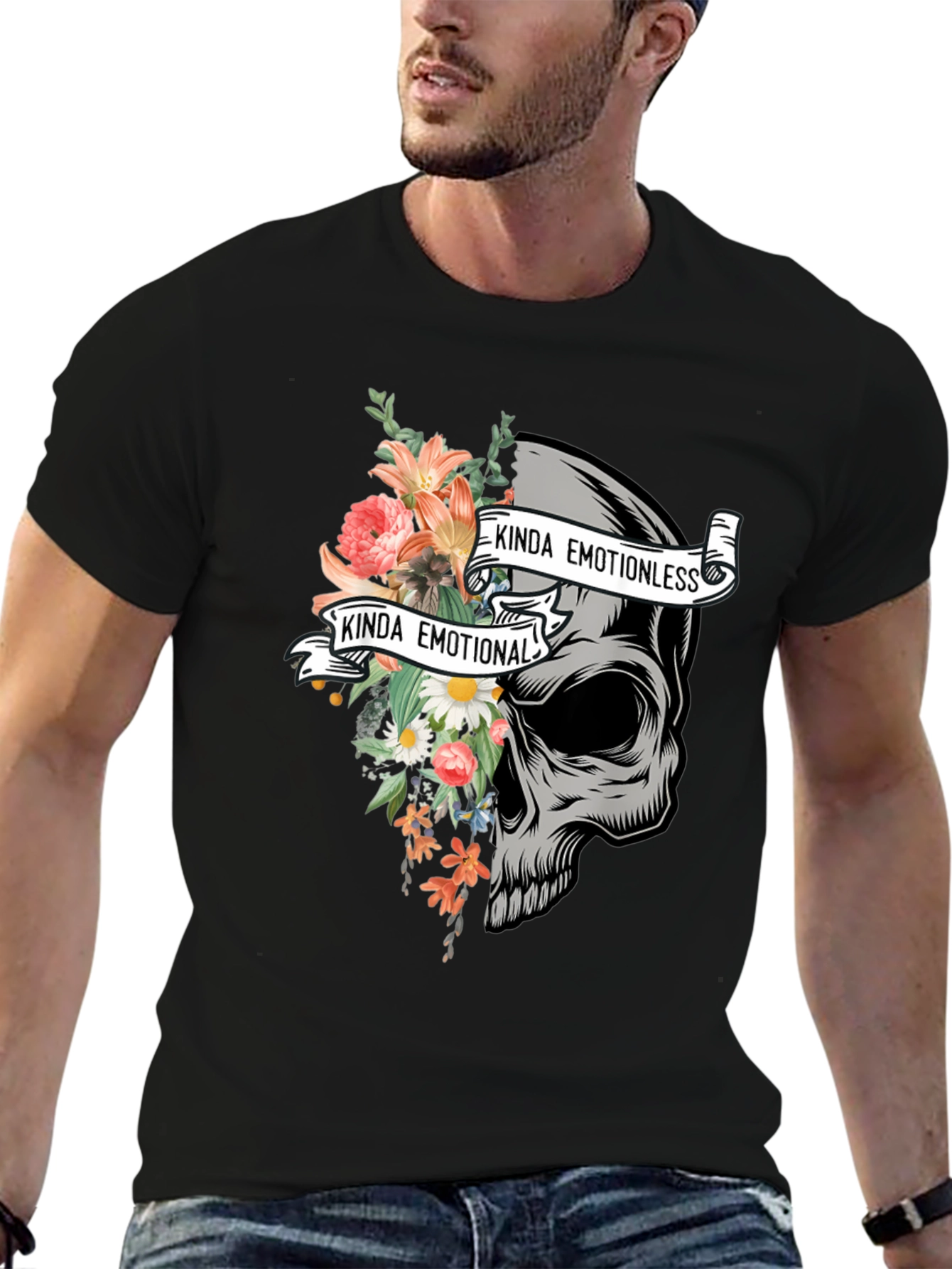 Emotional Skull Graphic Tee