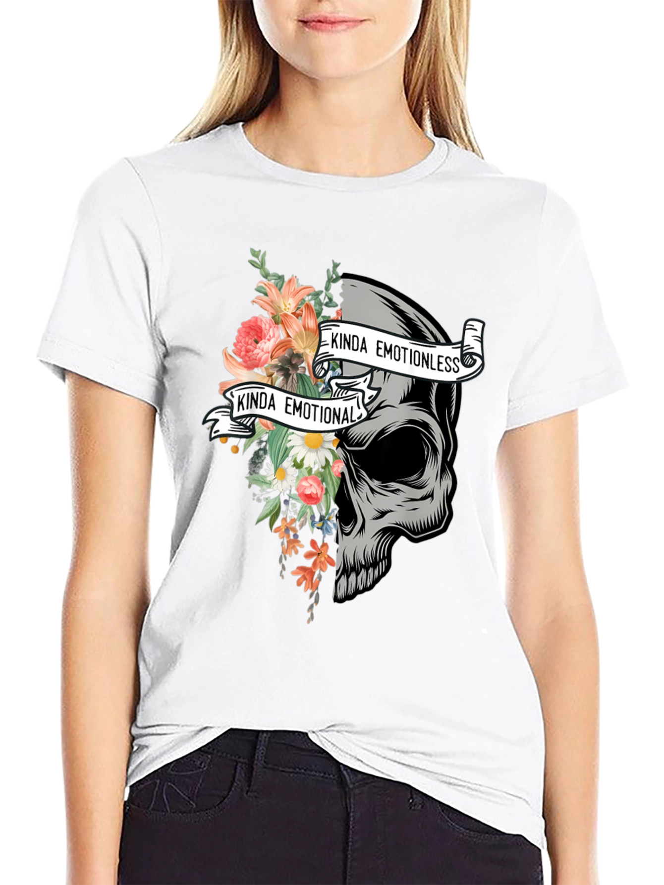 Emotional Skull Graphic Tee