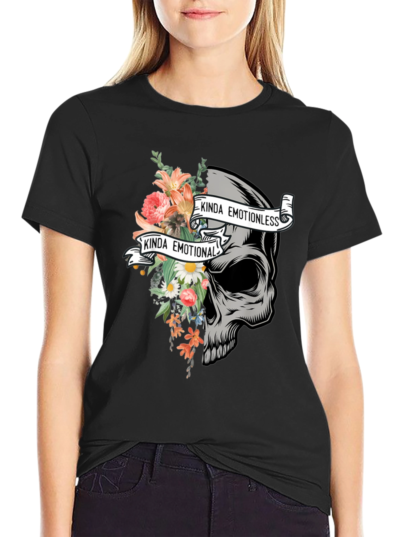 Emotional Skull Graphic Tee