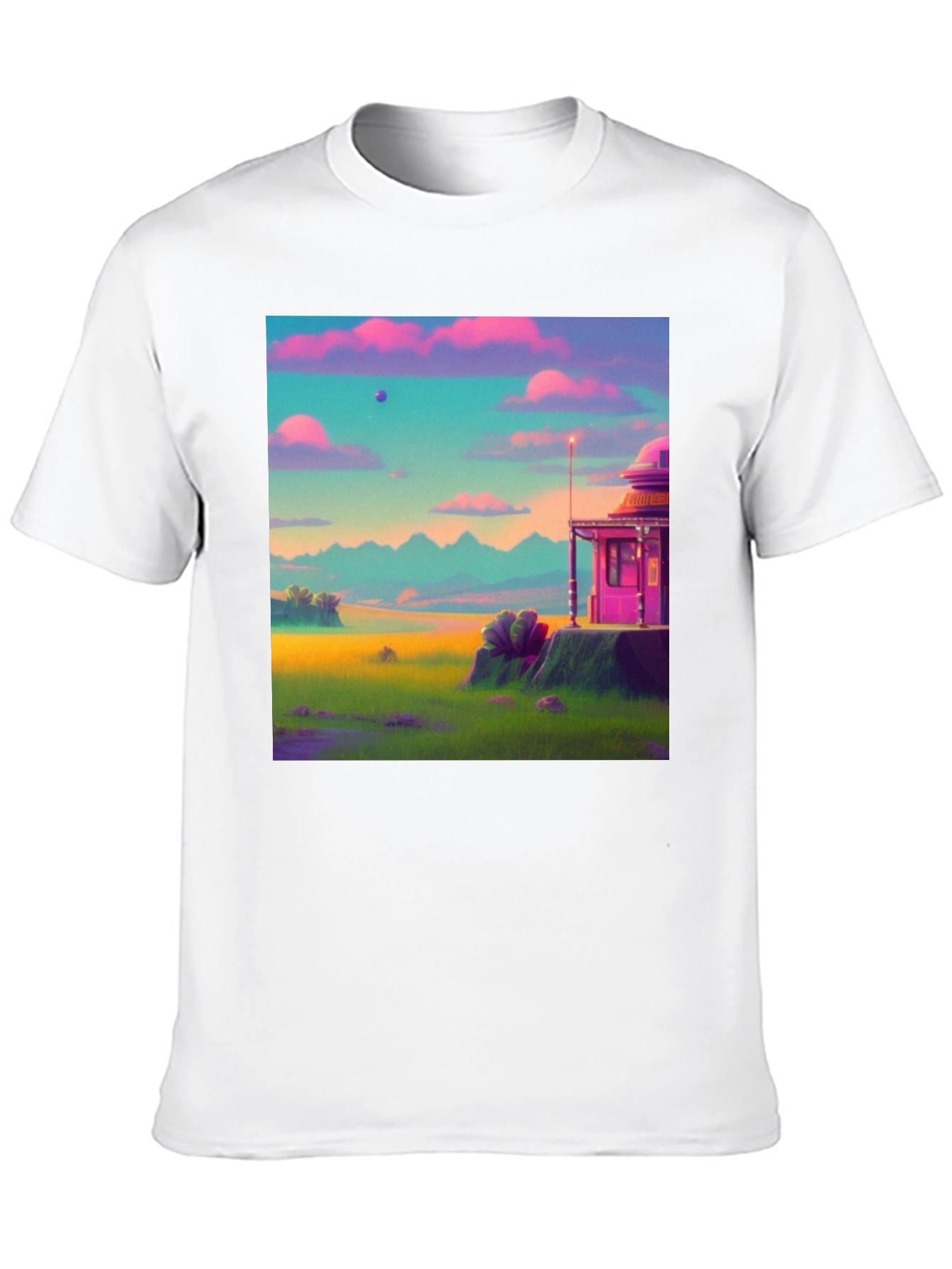 Vaporwave Landscape Graphic Tee - Retro Style