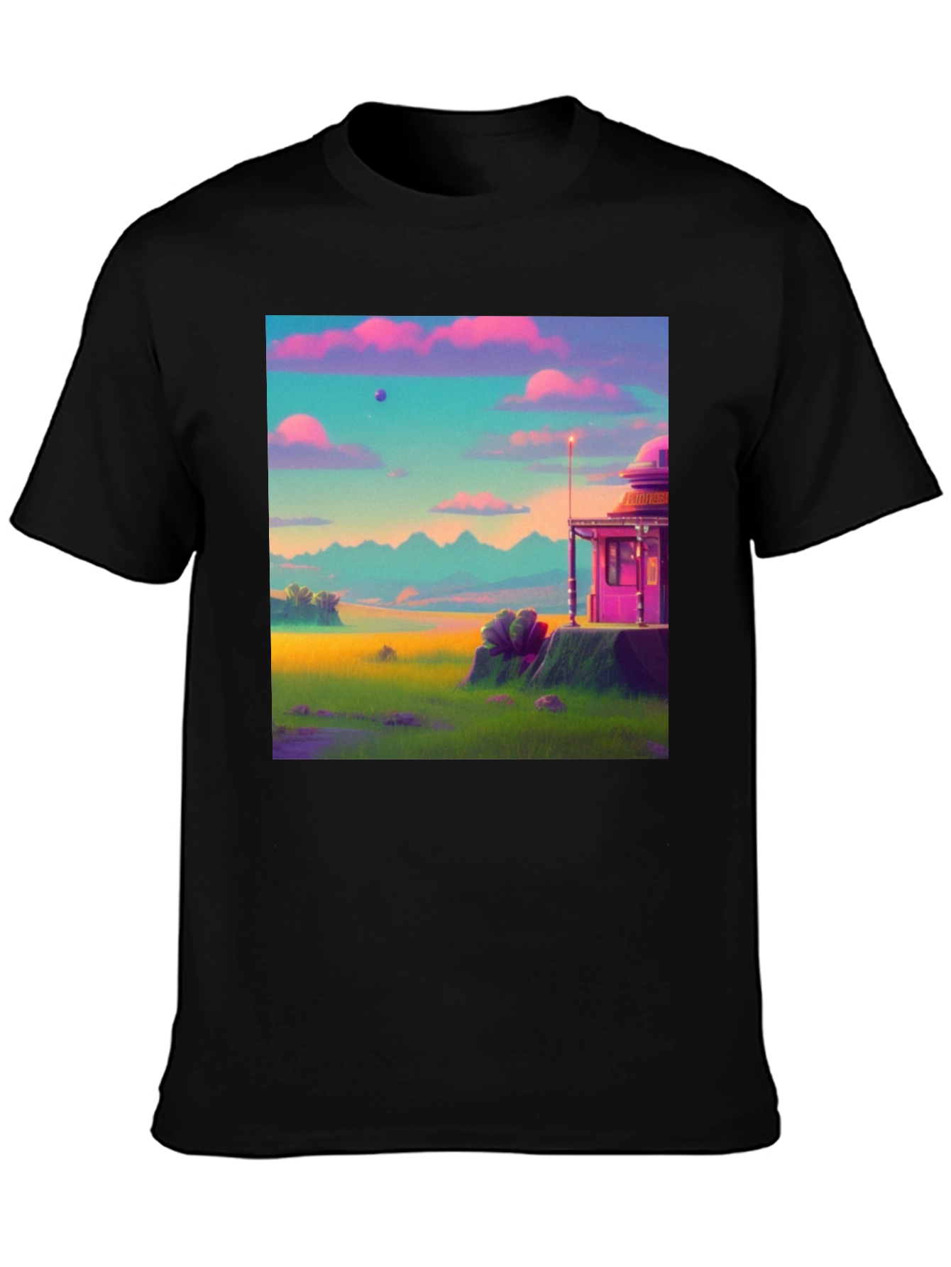 Vaporwave Landscape Graphic Tee - Retro Style