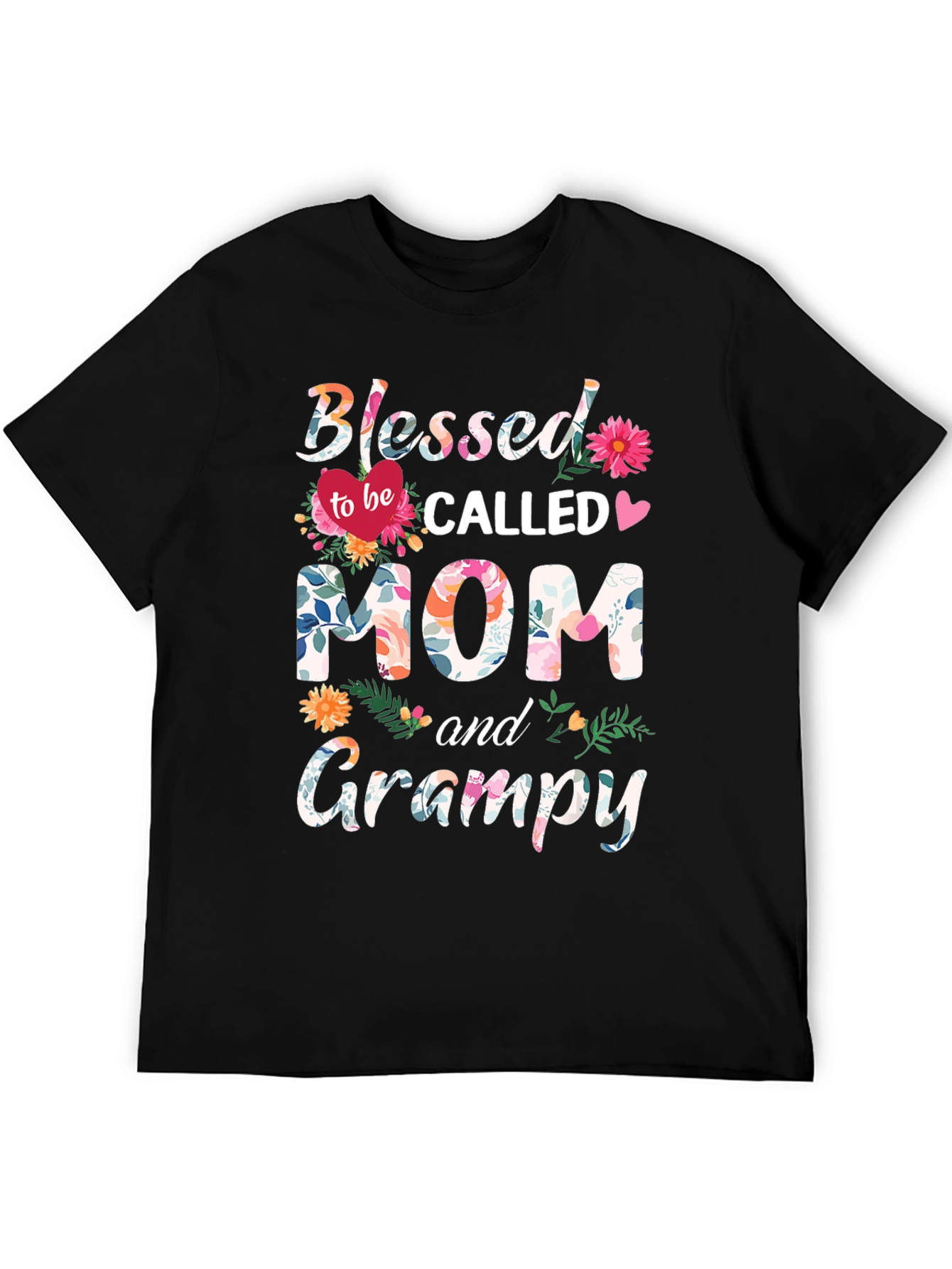 Blessed Mom & Grampy Floral T-Shirt