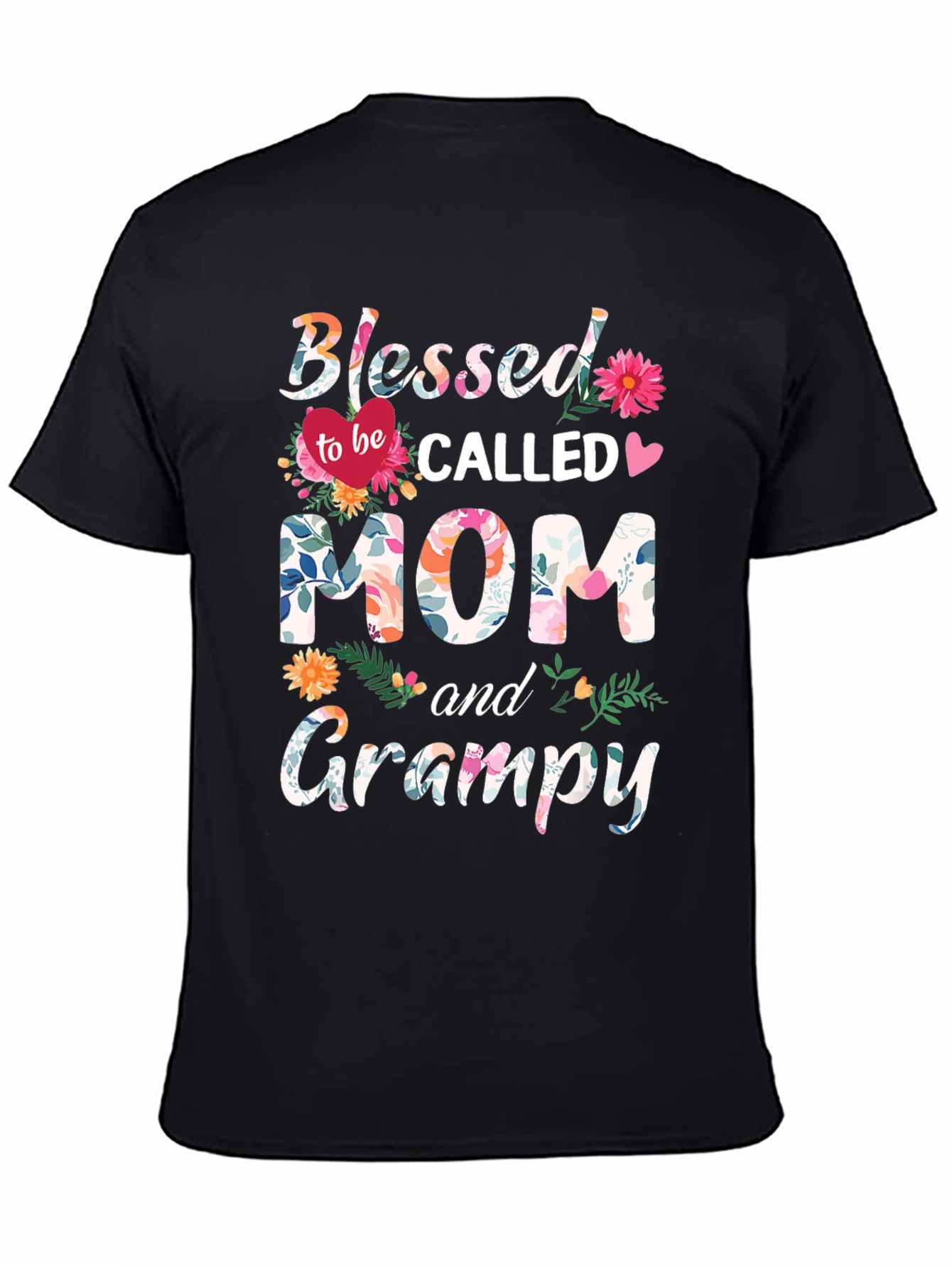 Blessed Mom & Grampy Floral T-Shirt