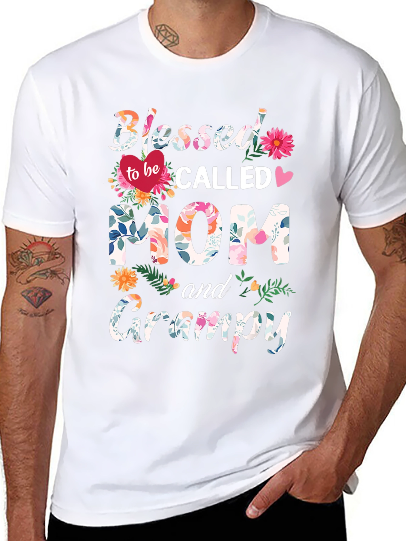 Blessed Mom & Grampy Floral T-Shirt