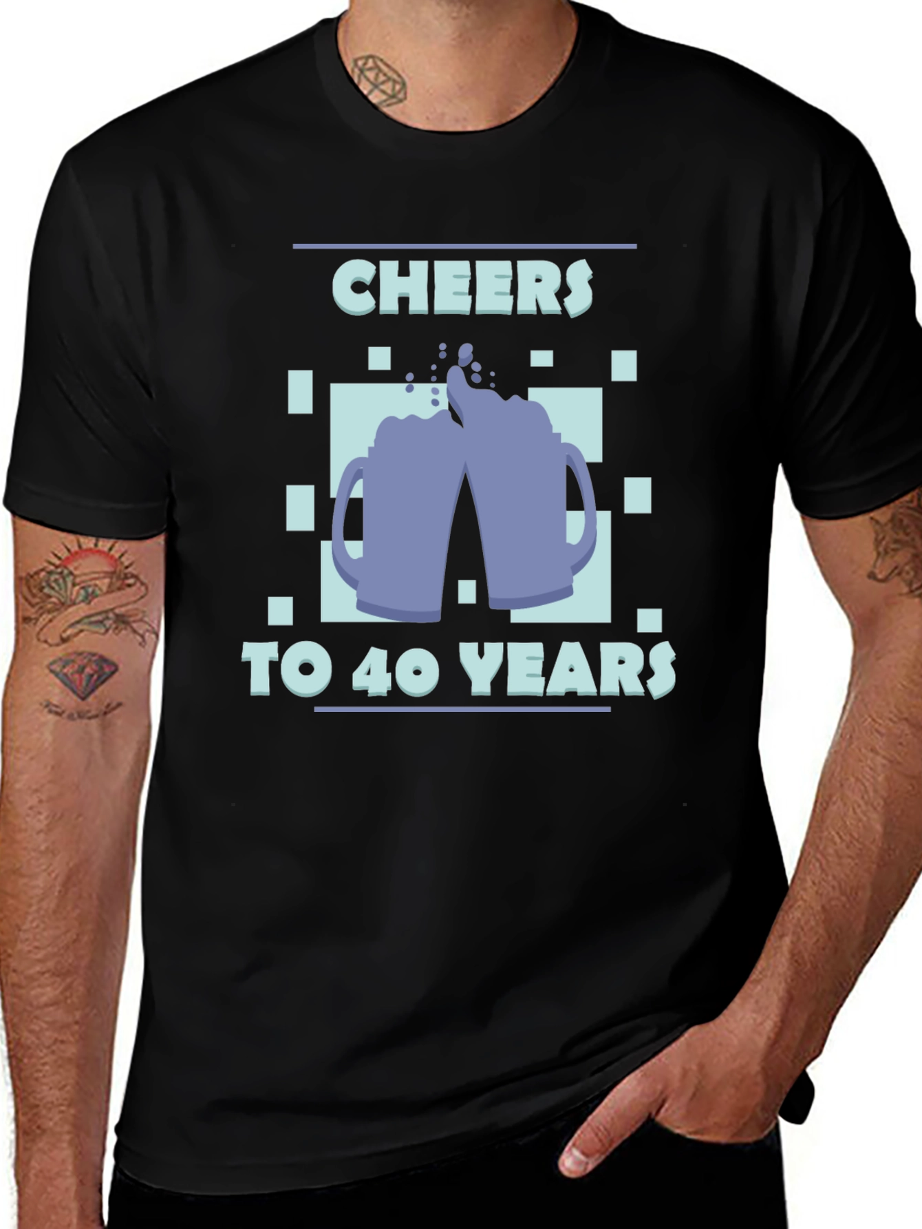 Cheers to 40 Years Black Graphic Tee