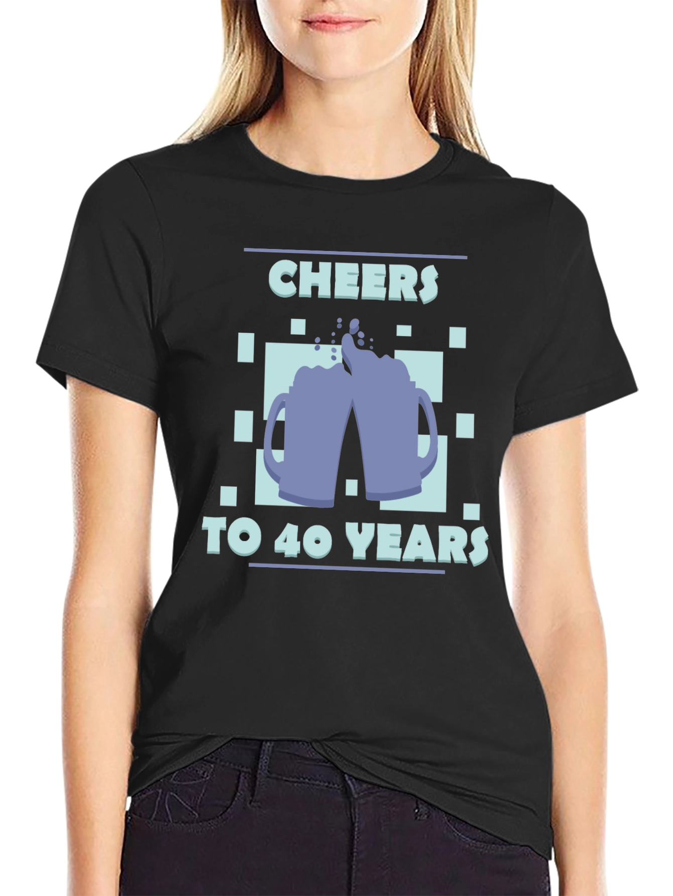 Cheers to 40 Years Black Graphic Tee