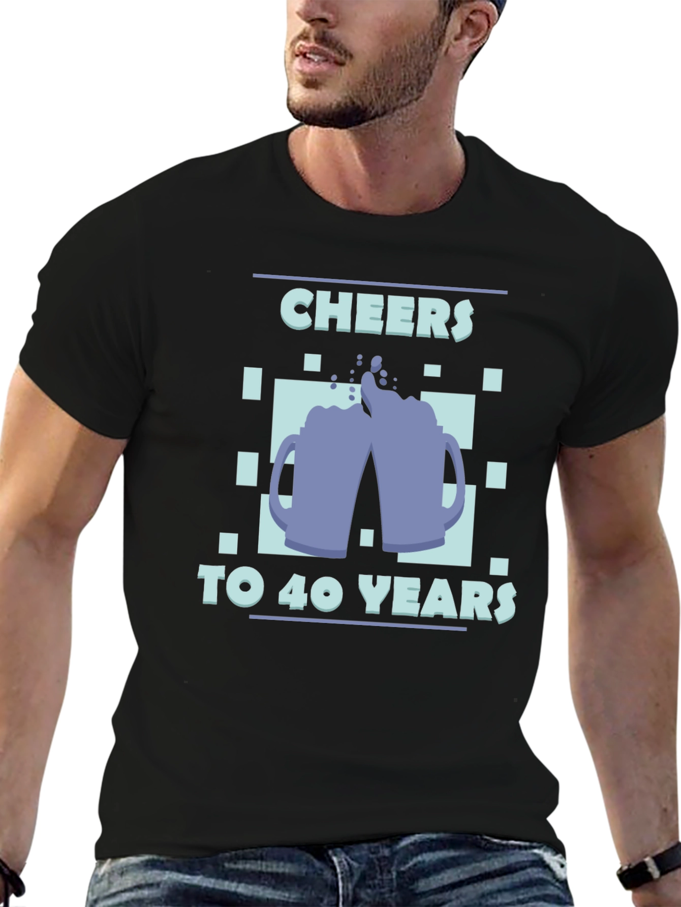 Cheers to 40 Years Black Graphic Tee