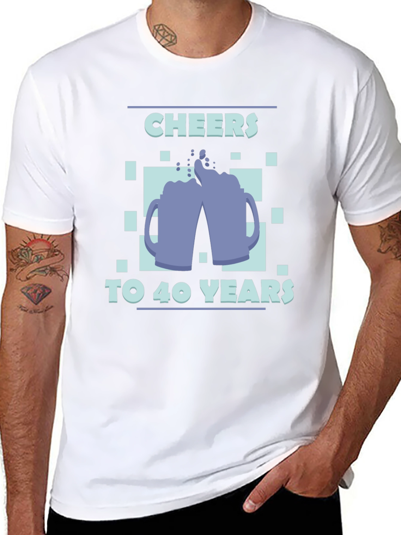 Cheers to 40 Years Black Graphic Tee