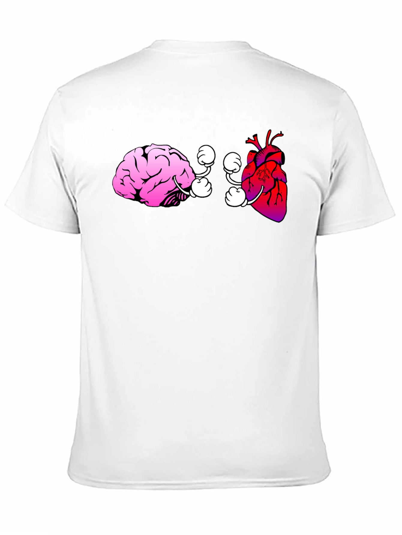 Brain vs. Heart Graphic Tee - Black Cotton T-Shirt