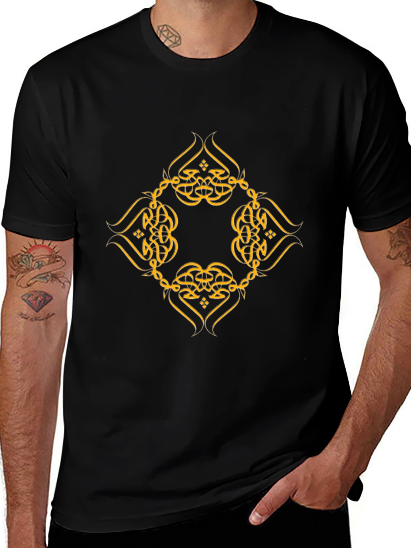 Elegant Arabic Calligraphy Design Black T-Shirt