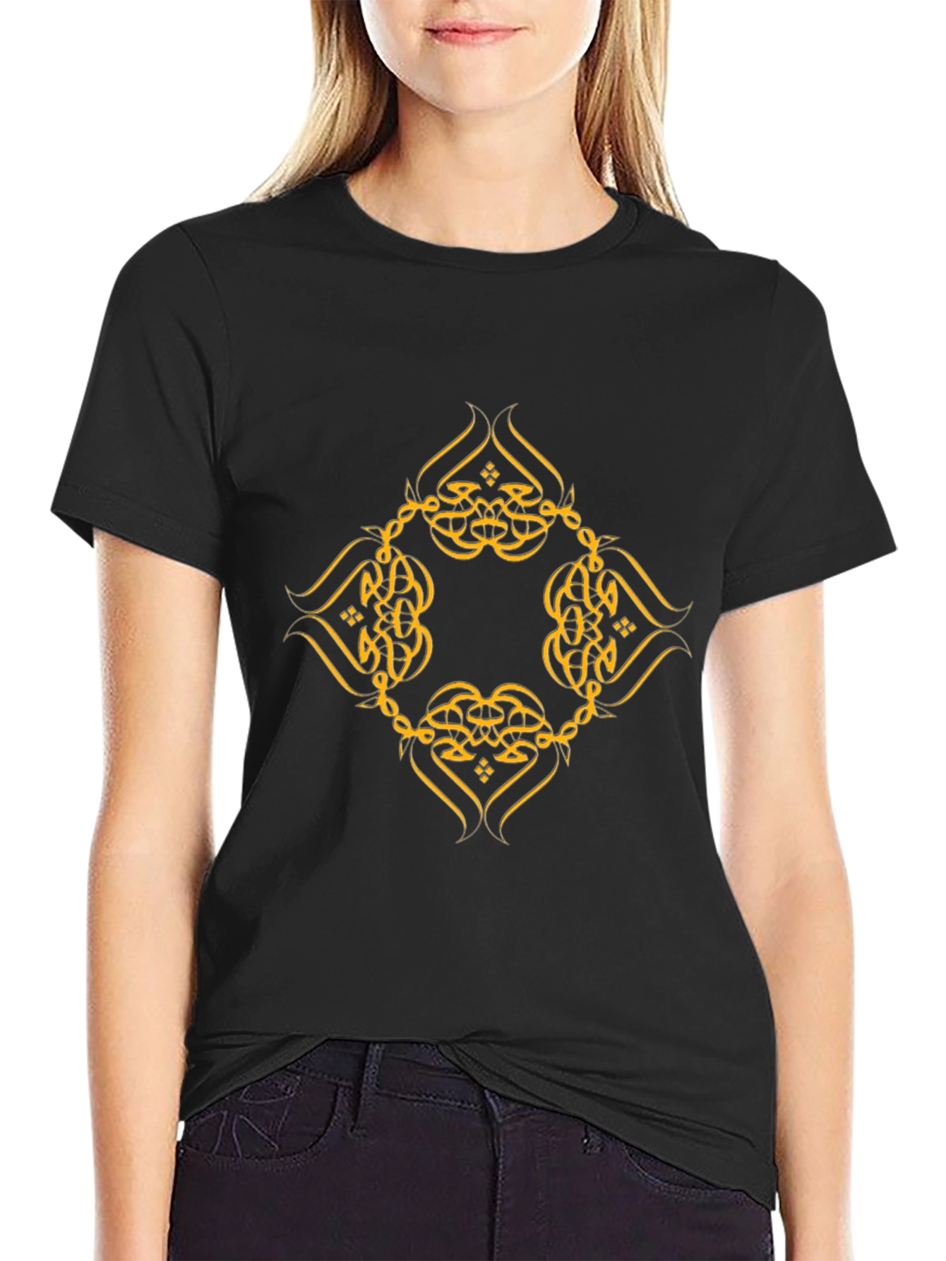 Elegant Arabic Calligraphy Design Black T-Shirt