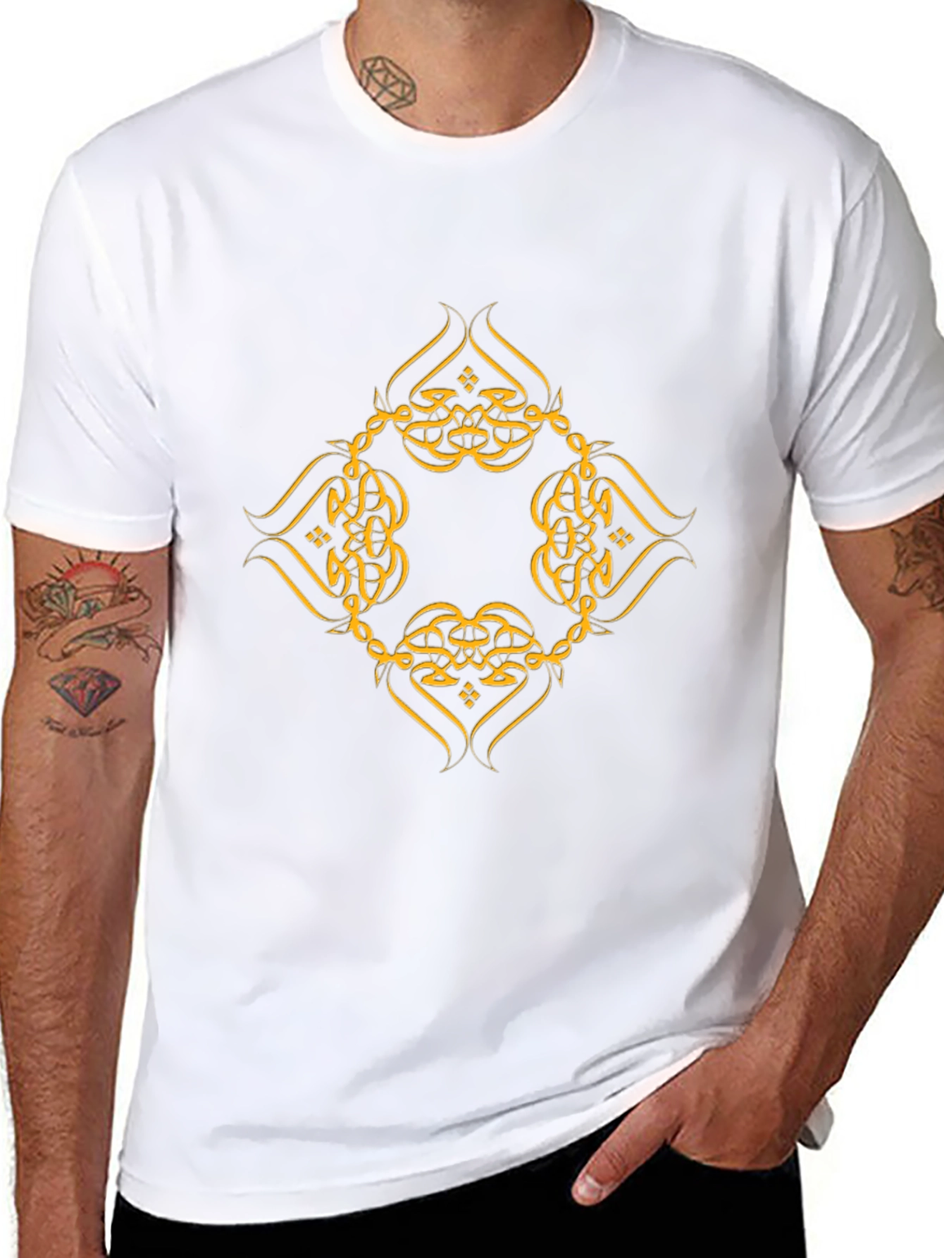 Elegant Arabic Calligraphy Design Black T-Shirt