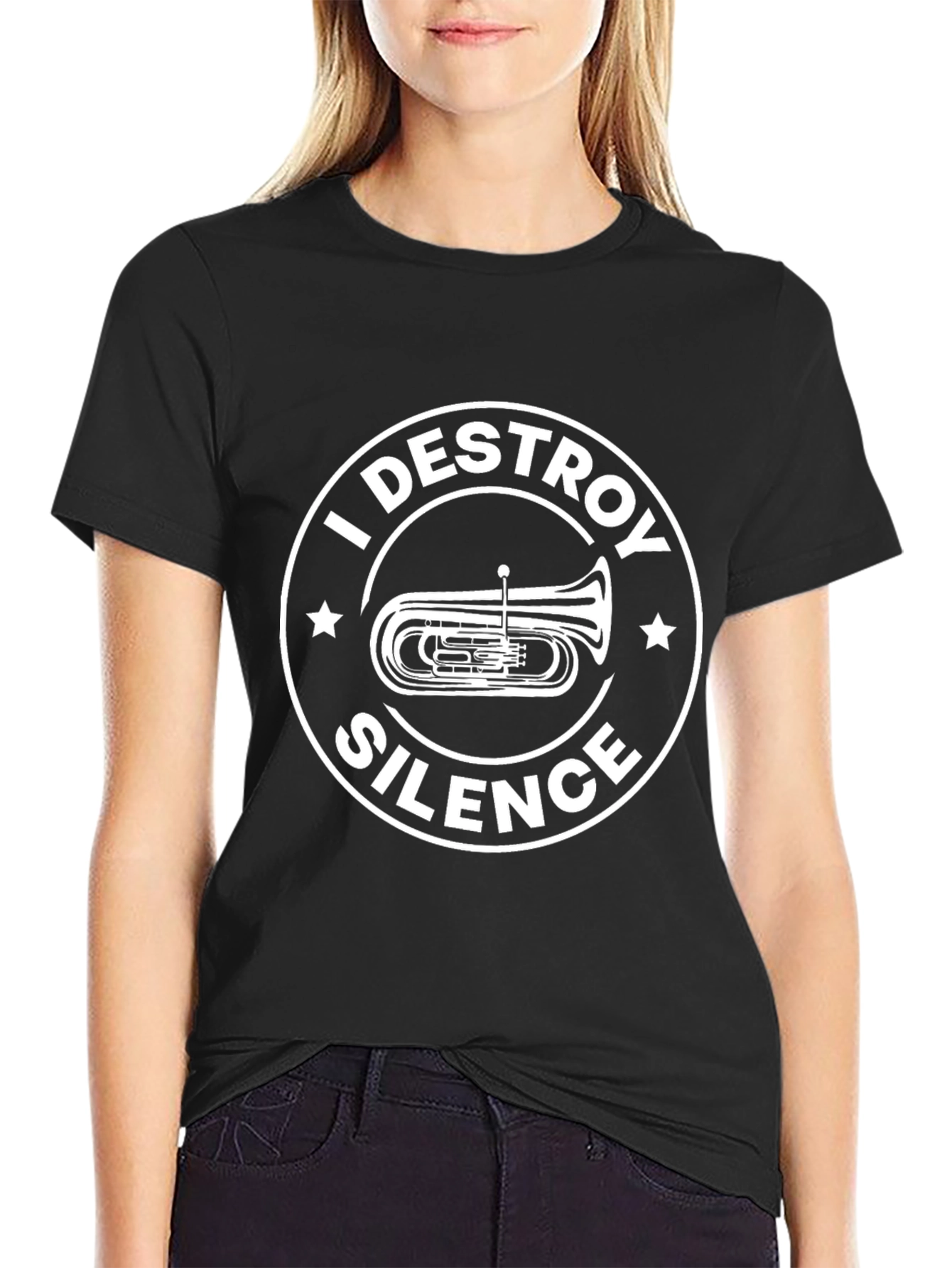I Destroy Silence Tuba T-Shirt - Musician Gift
