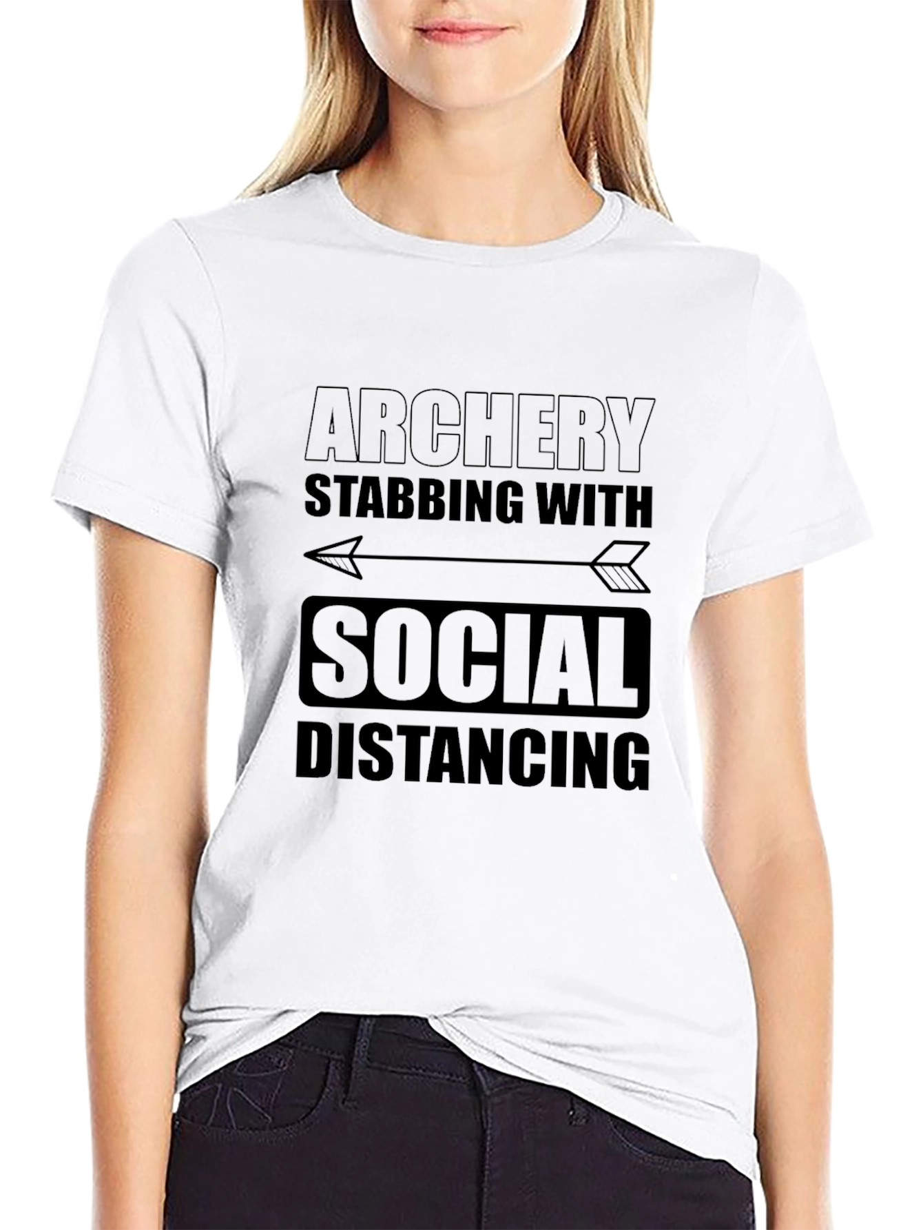 Archery Social Distancing Mens Black T-Shirt