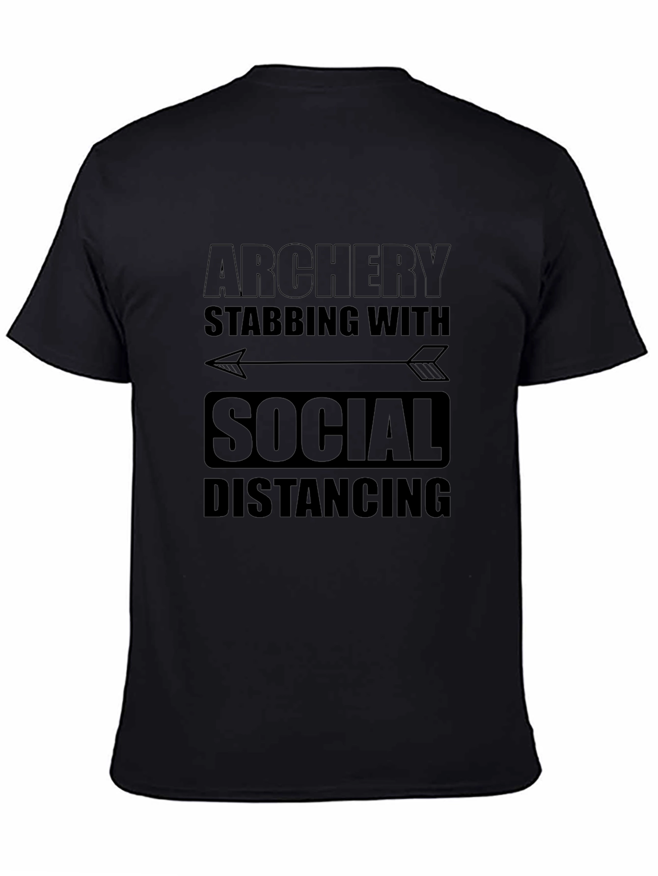 Archery Social Distancing Mens Black T-Shirt