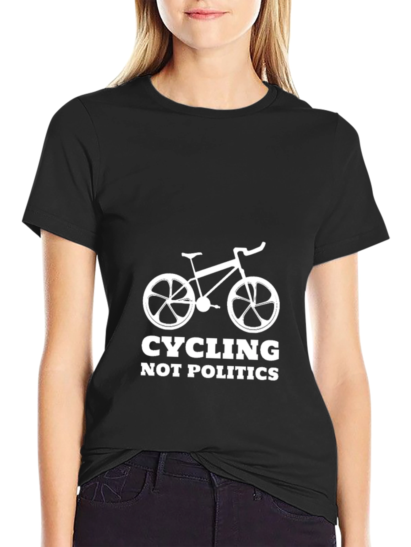Cycling Not Politics Black T-Shirt