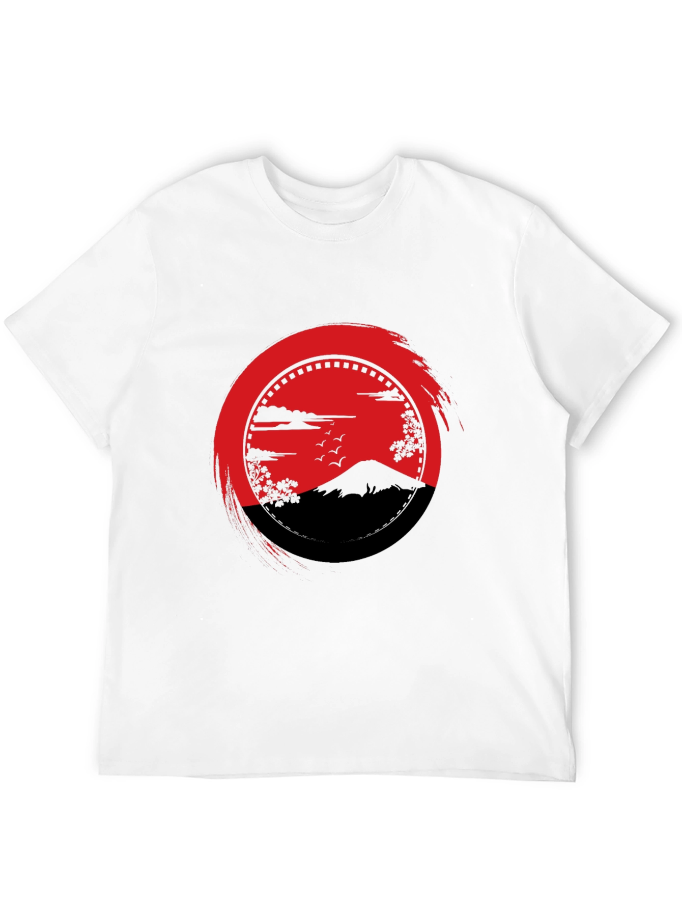 Japanese Mountain Sunset Graphic T-Shirt