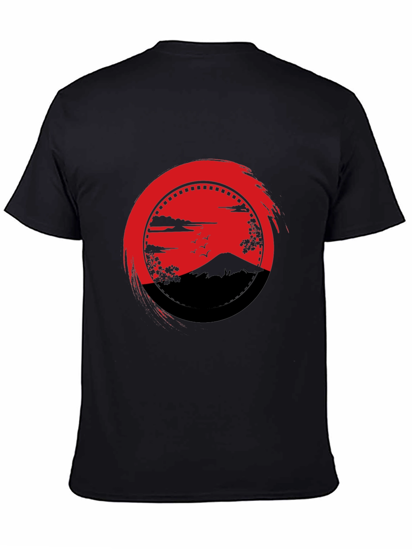 Japanese Mountain Sunset Graphic T-Shirt