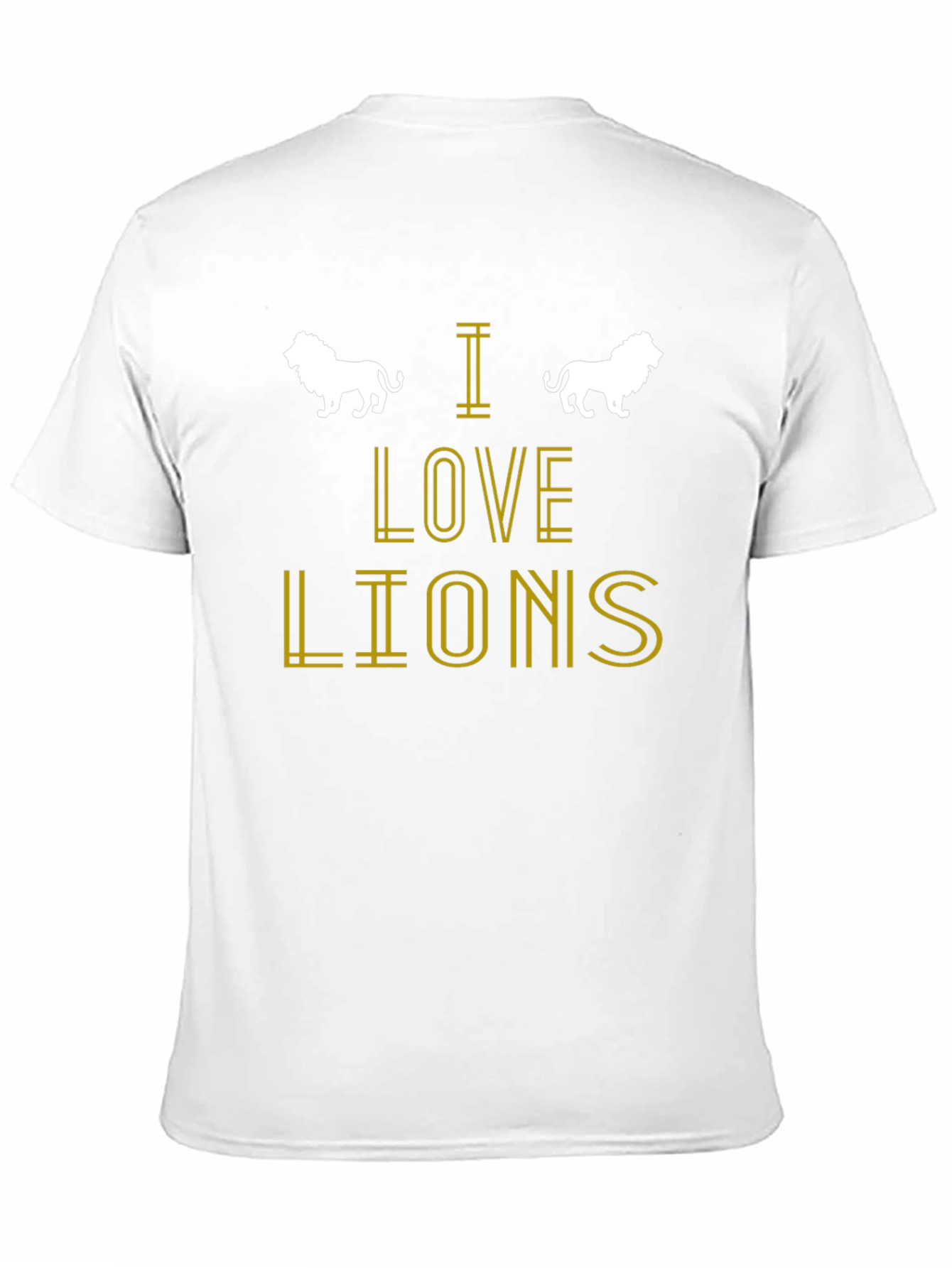 I Love Lions Graphic Print Crew Neck T-Shirt