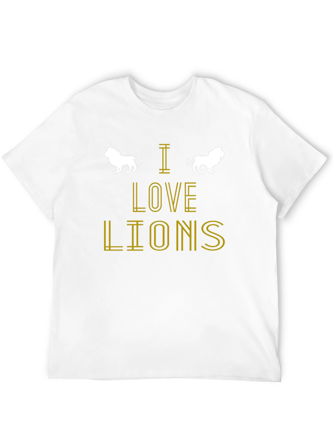 I Love Lions Graphic Print Crew Neck T-Shirt
