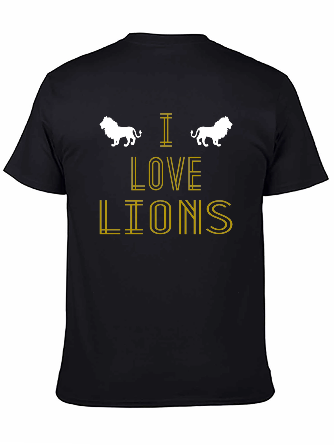 I Love Lions Graphic Print Crew Neck T-Shirt