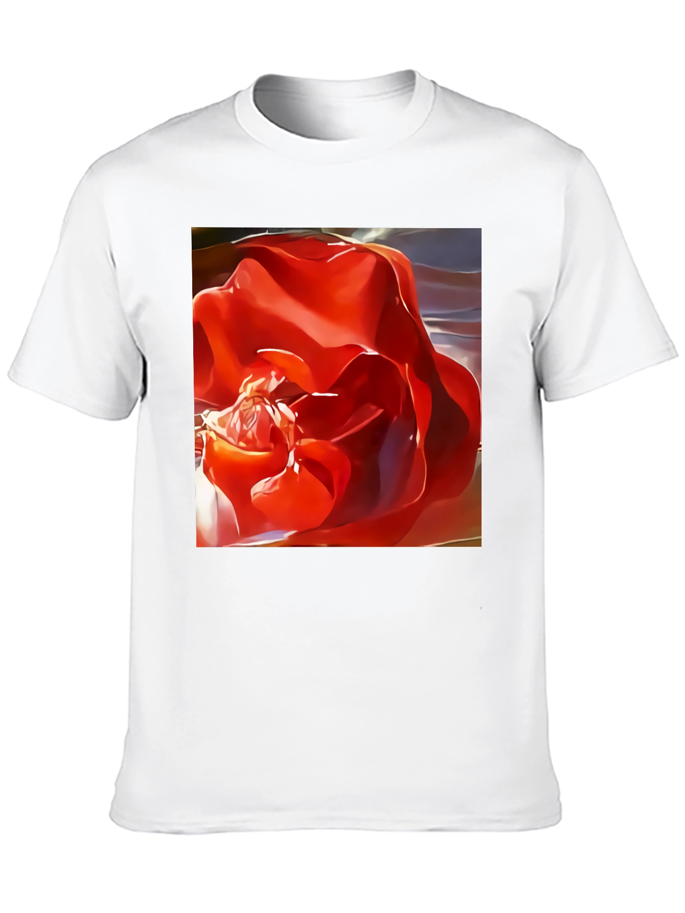 Red Rose Graphic Black T-Shirt