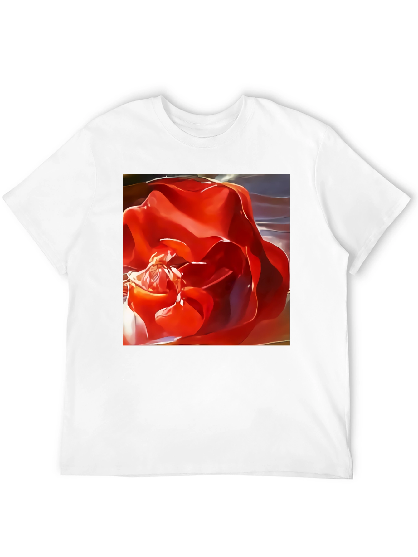 Red Rose Graphic Black T-Shirt